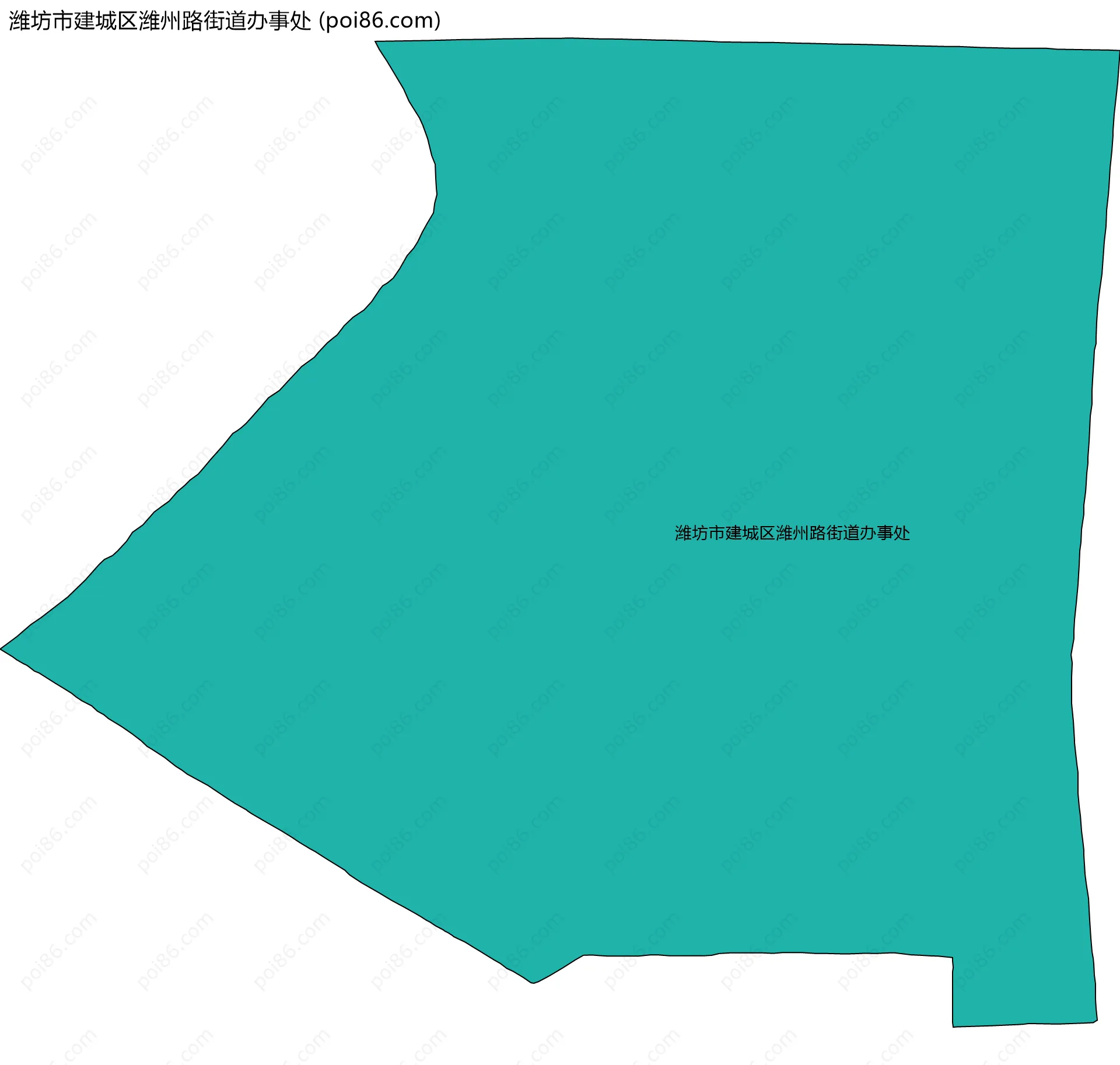 潍坊市建城区潍州路街道办事处边界地图