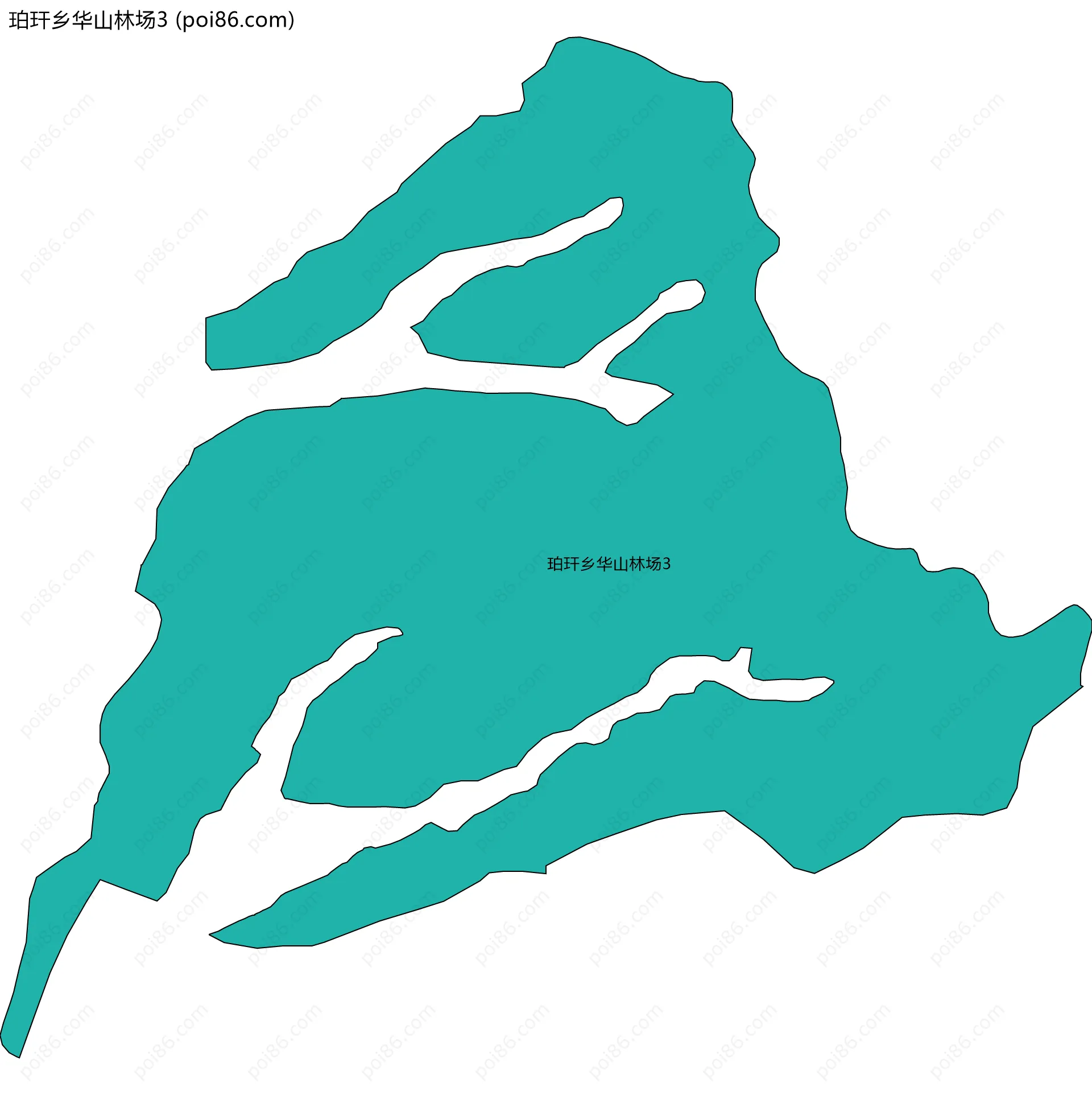 珀玕乡华山林场3边界地图