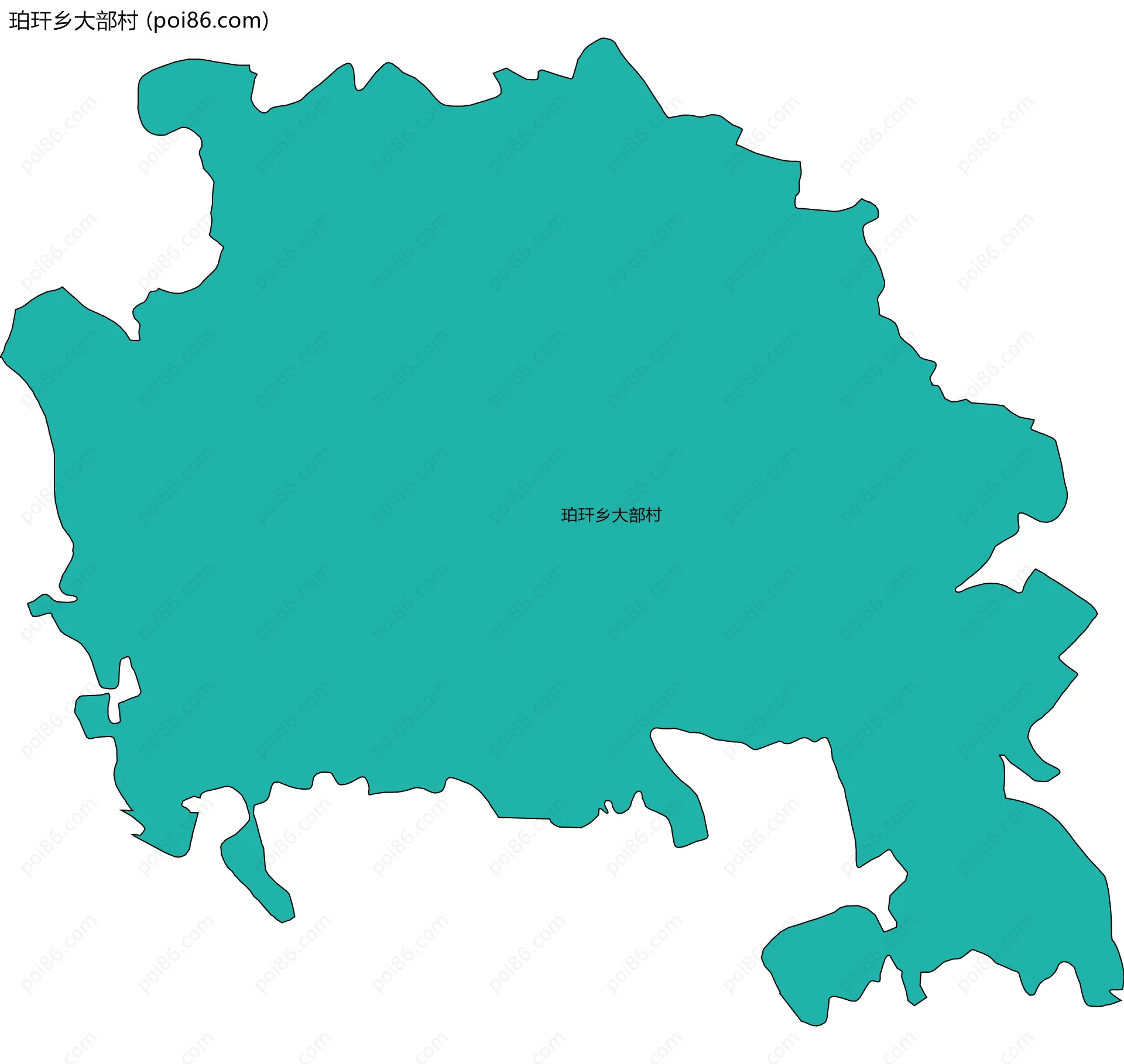 珀玕乡大部村边界地图