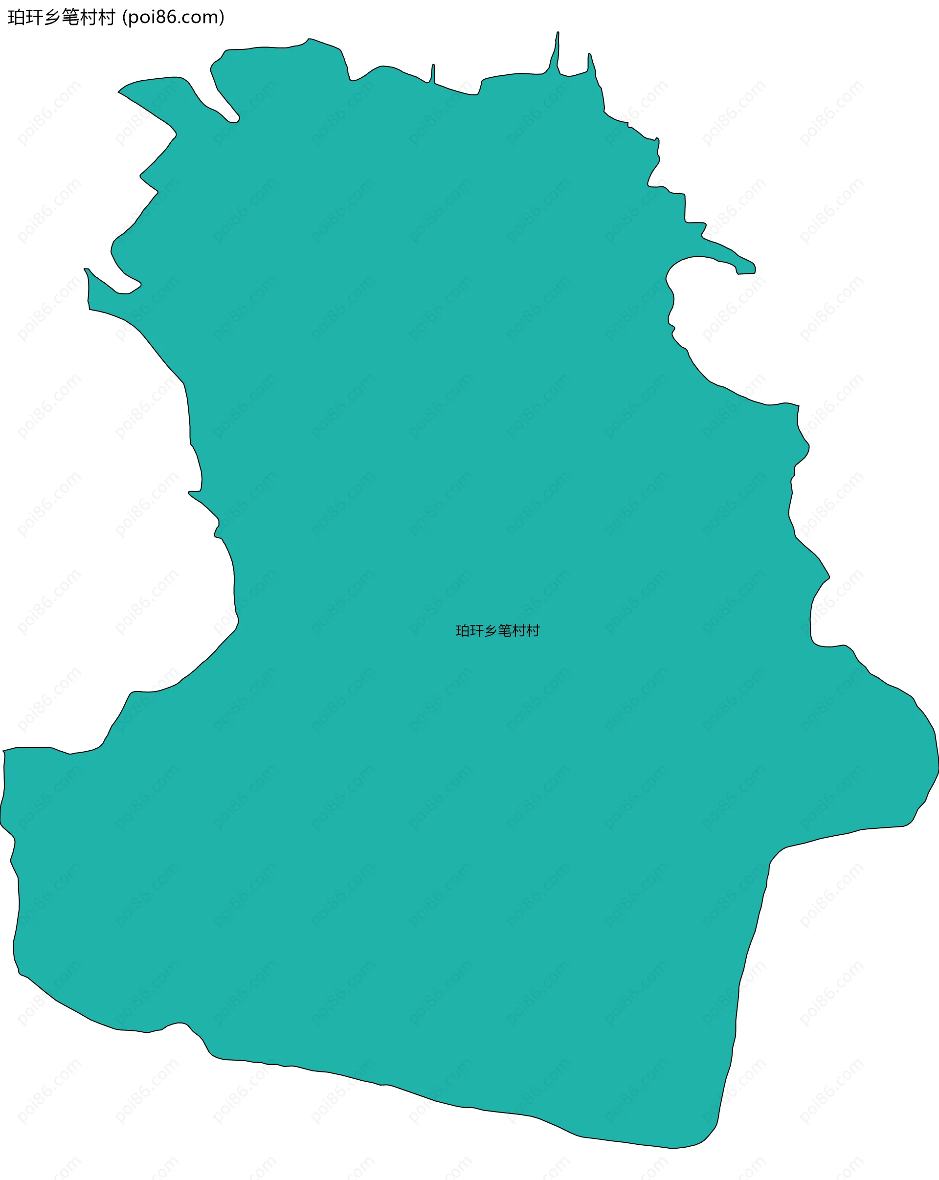 珀玕乡笔村村边界地图