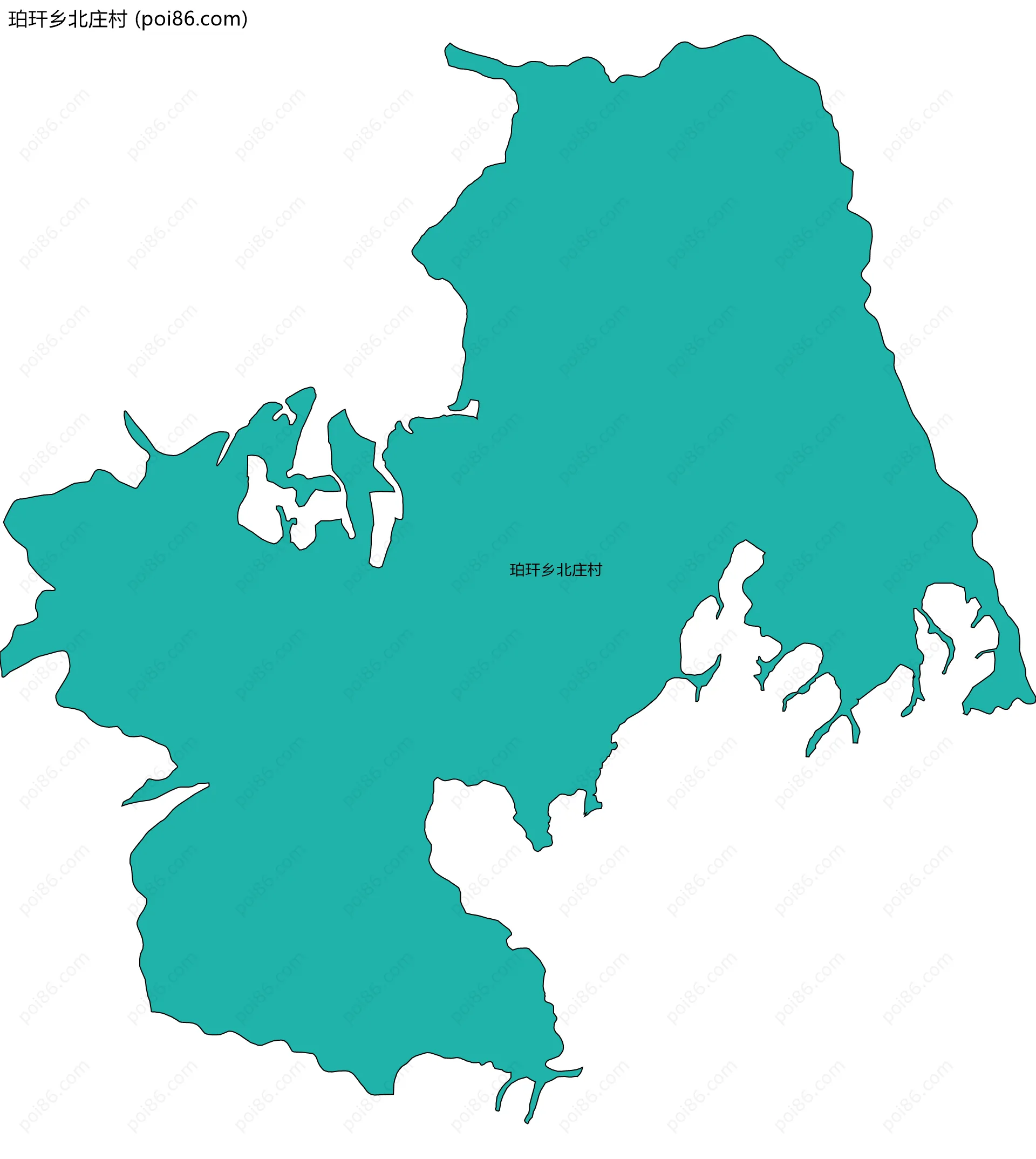 珀玕乡北庄村边界地图