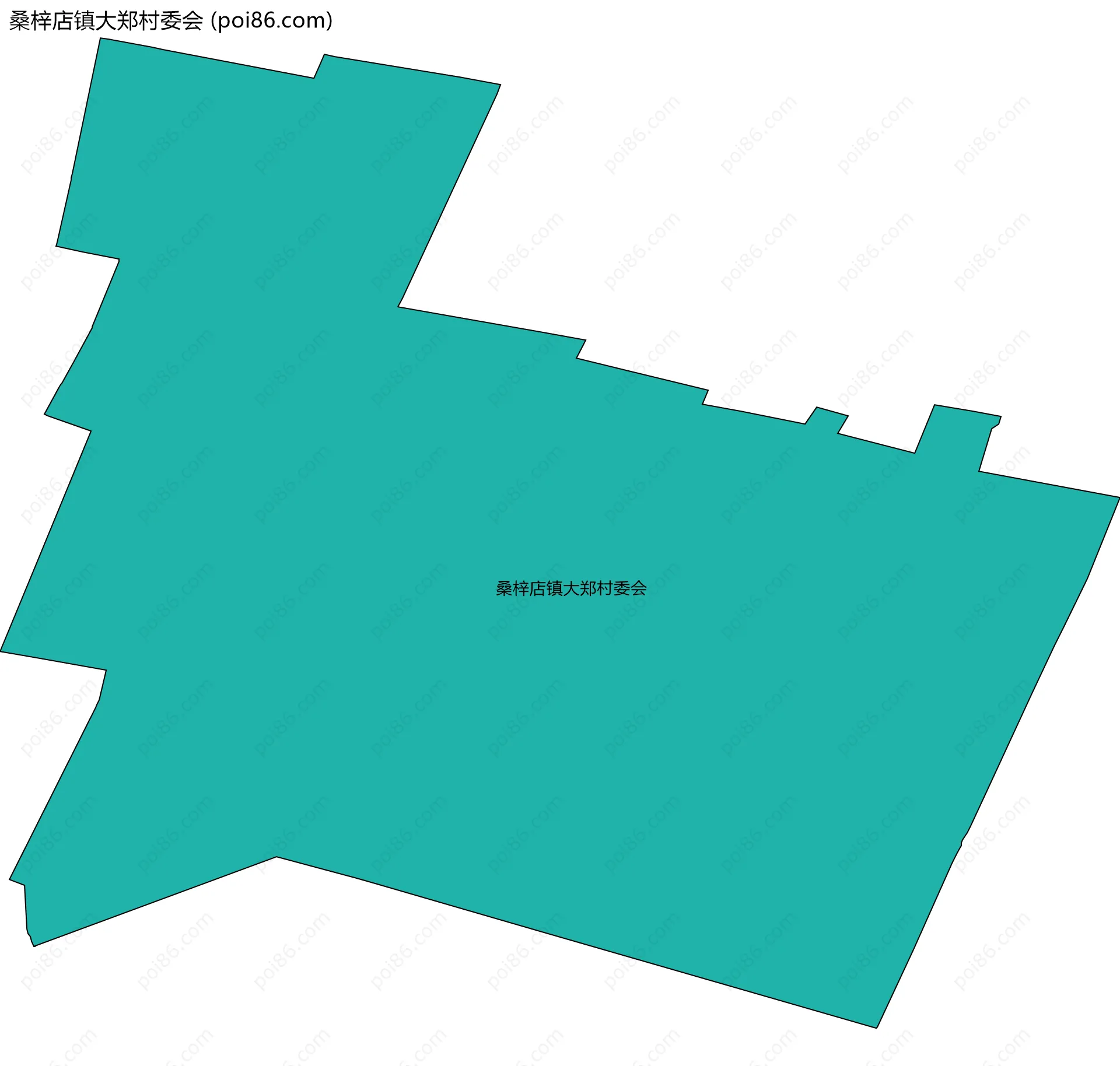 桑梓店镇大郑村委会边界地图