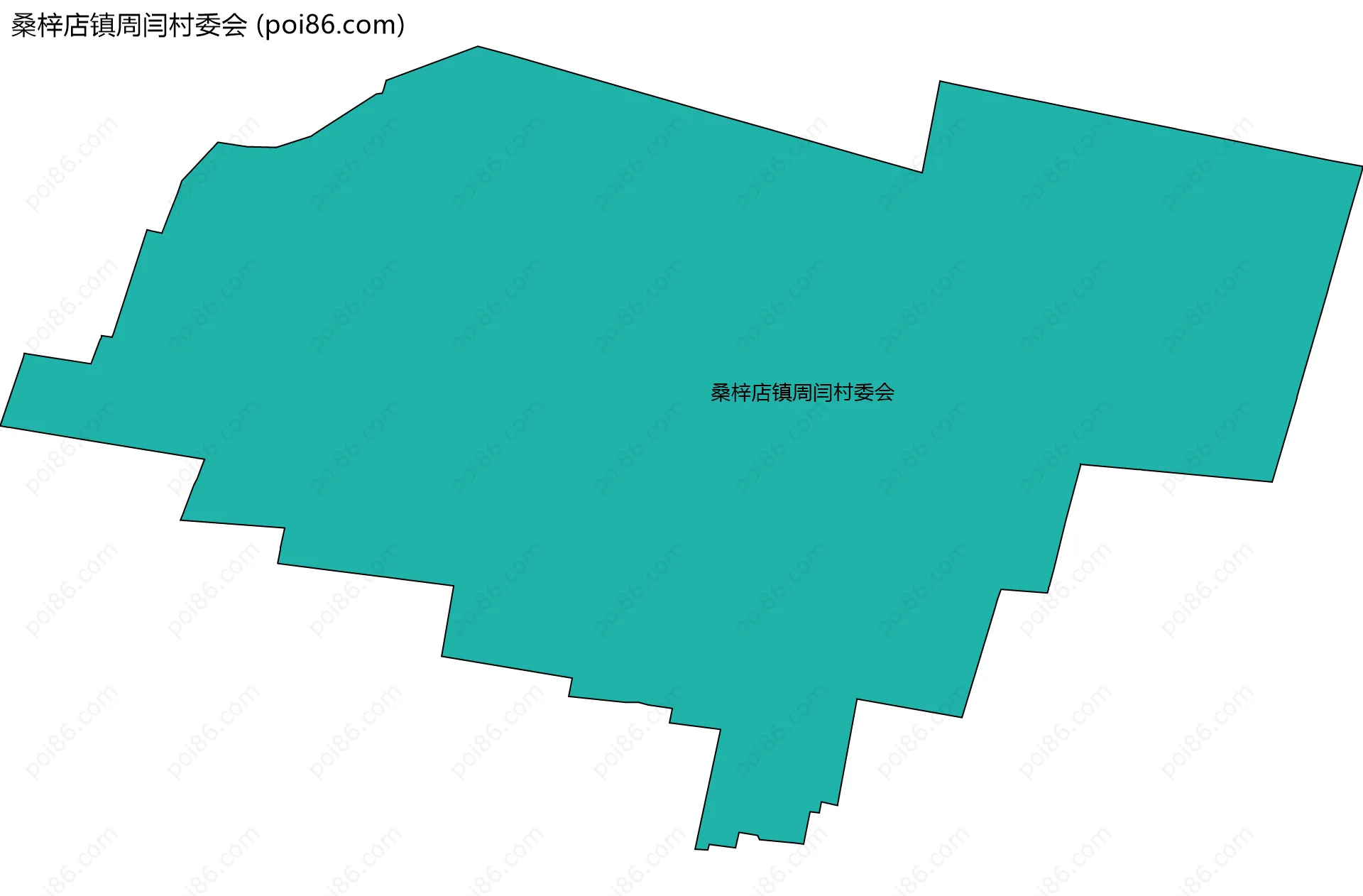 桑梓店镇周闫村委会边界地图