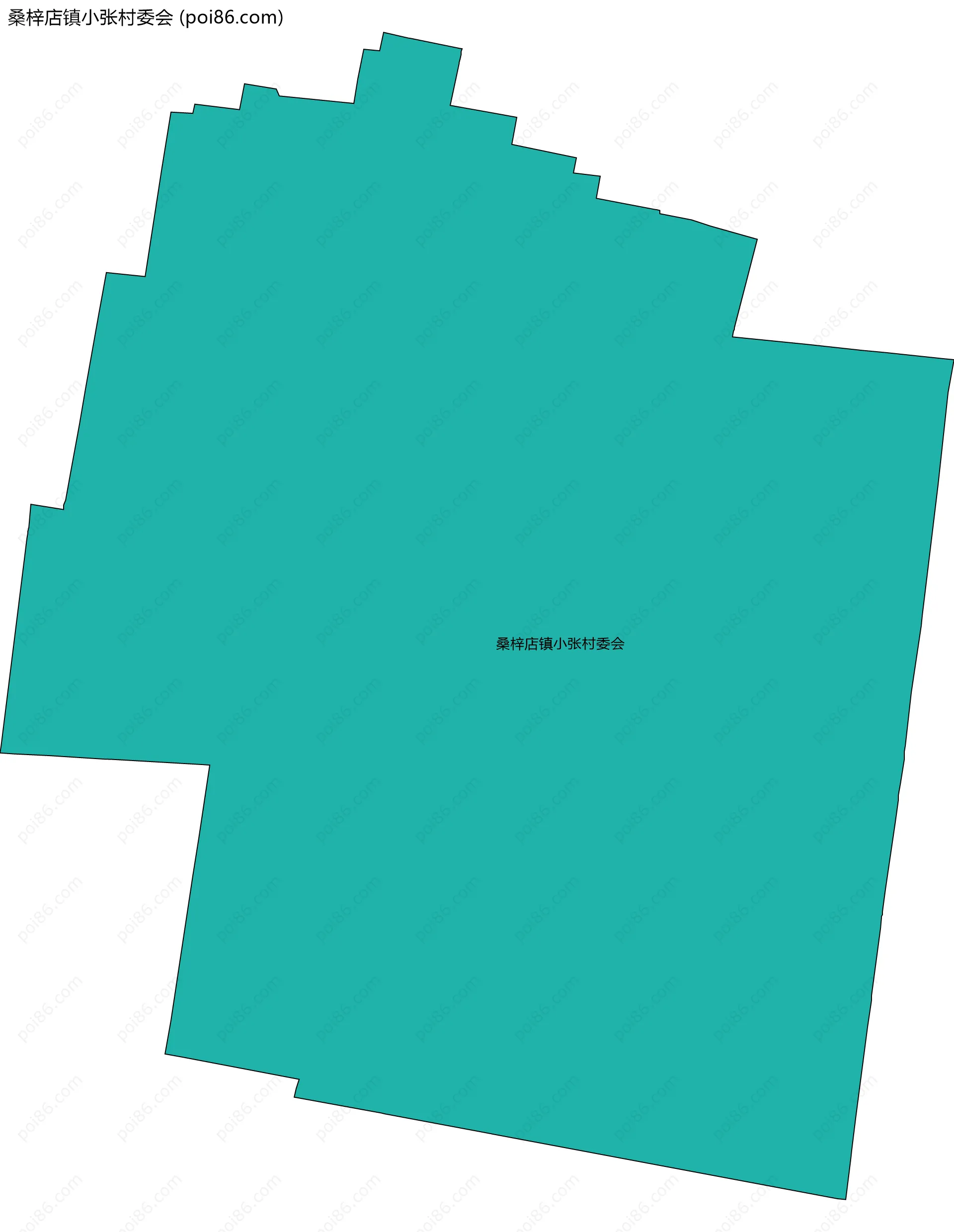 桑梓店镇小张村委会边界地图