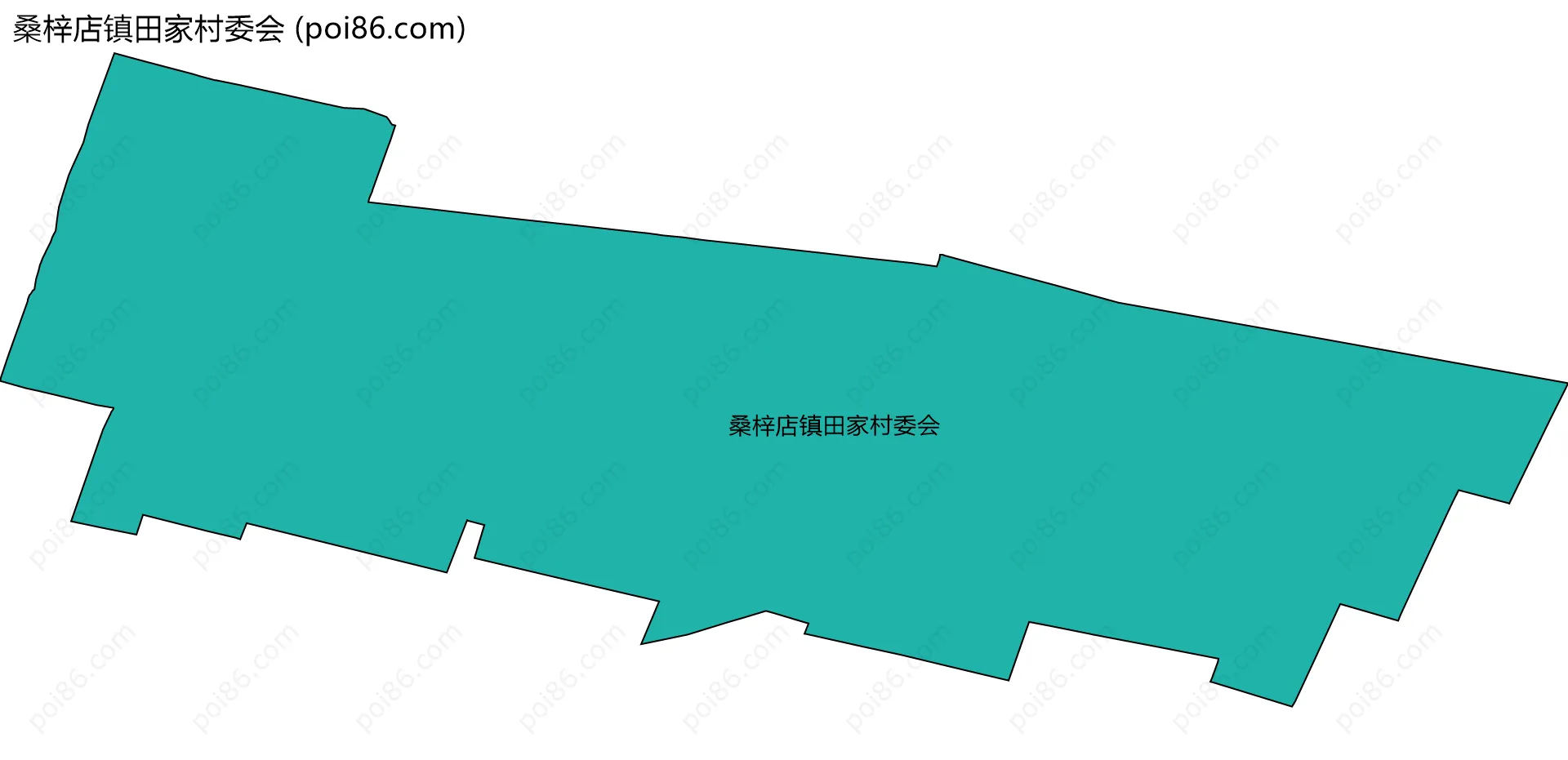 桑梓店镇田家村委会边界地图