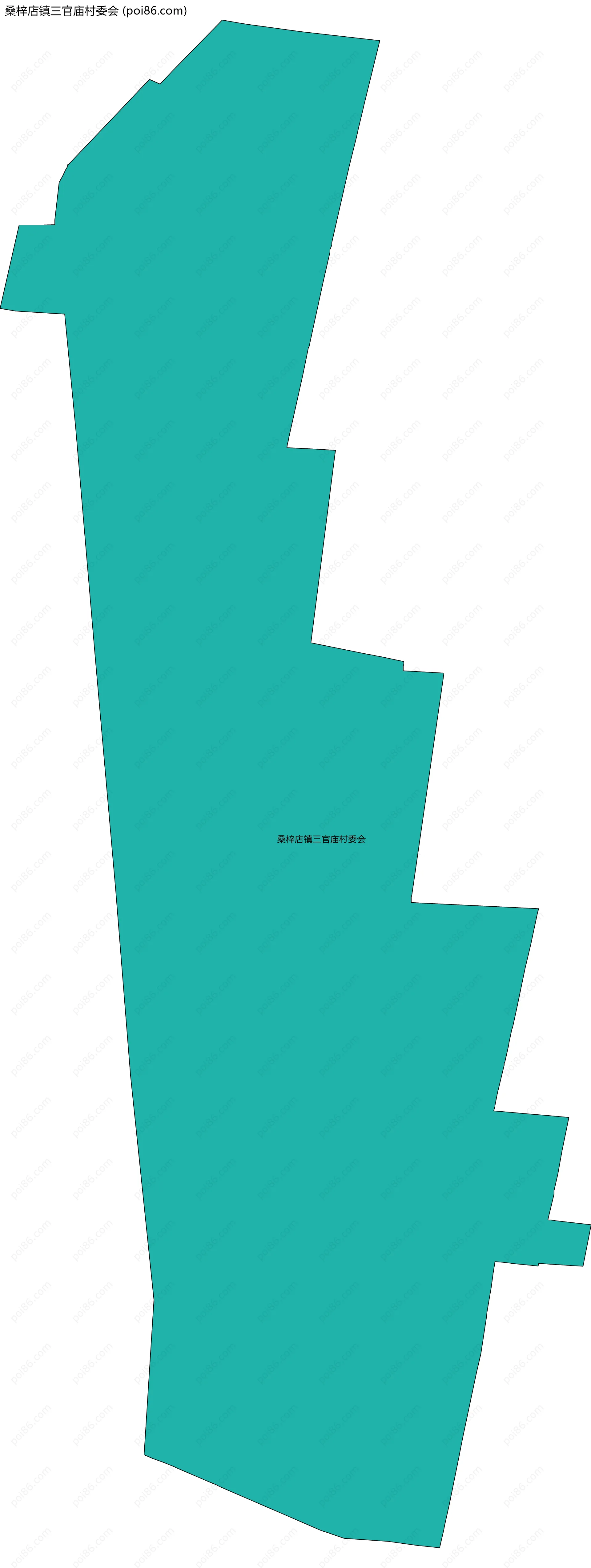 桑梓店镇三官庙村委会边界地图