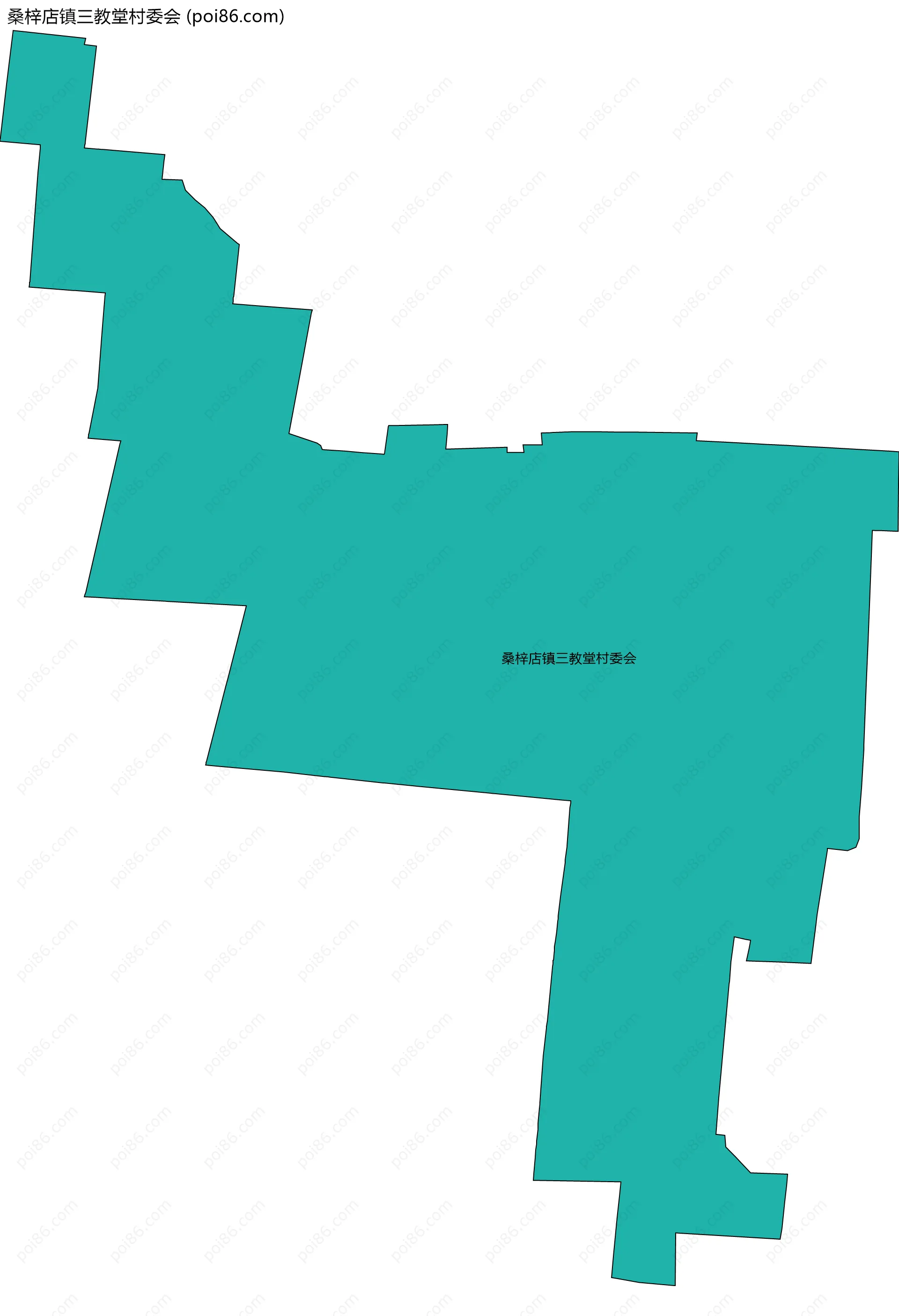 桑梓店镇三教堂村委会边界地图