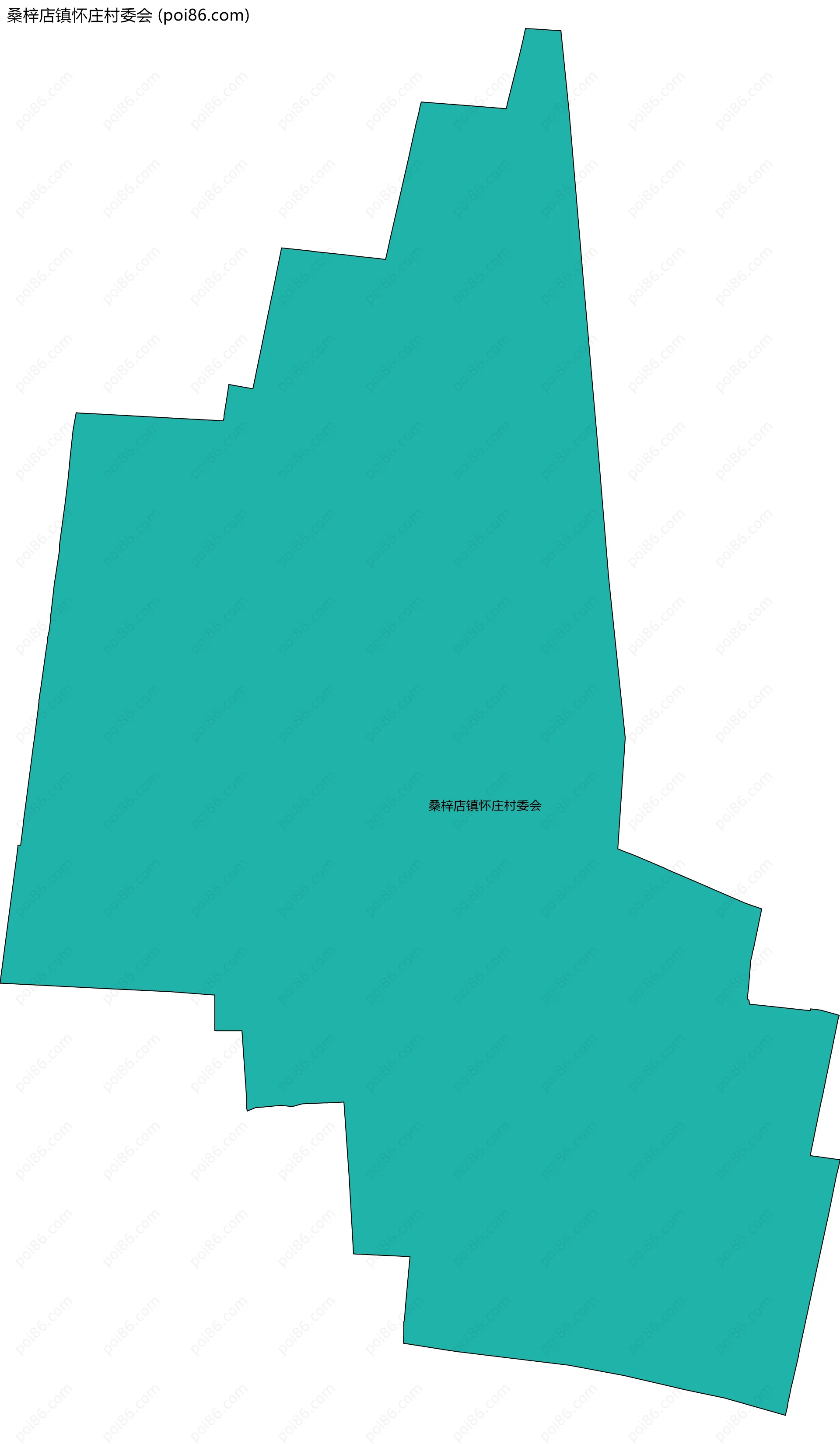 桑梓店镇怀庄村委会边界地图