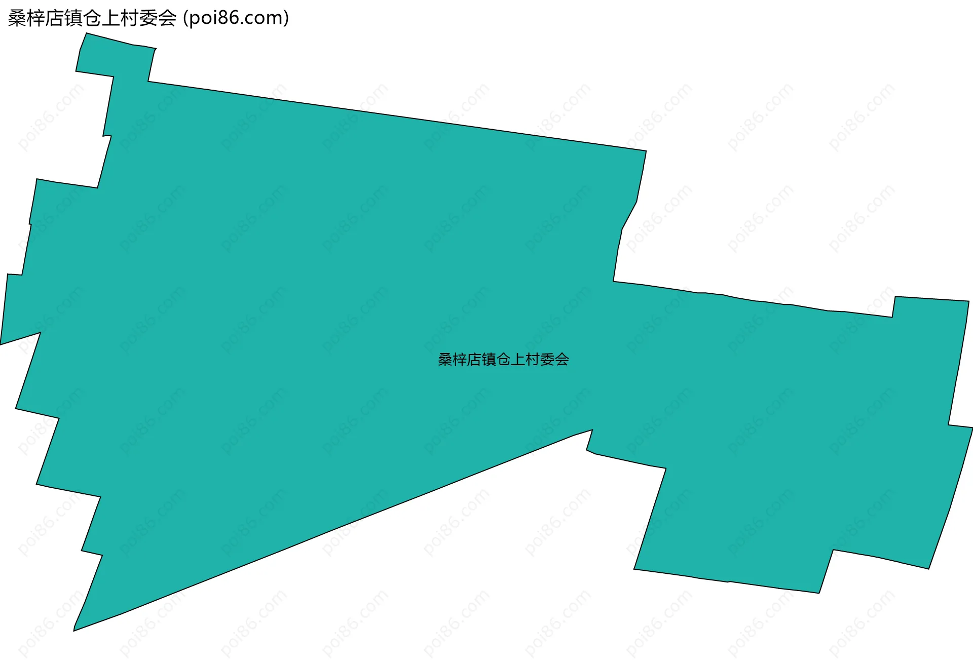 桑梓店镇仓上村委会边界地图