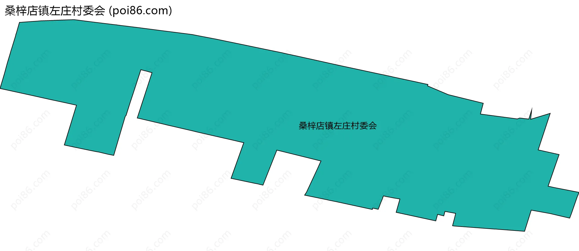 桑梓店镇左庄村委会边界地图