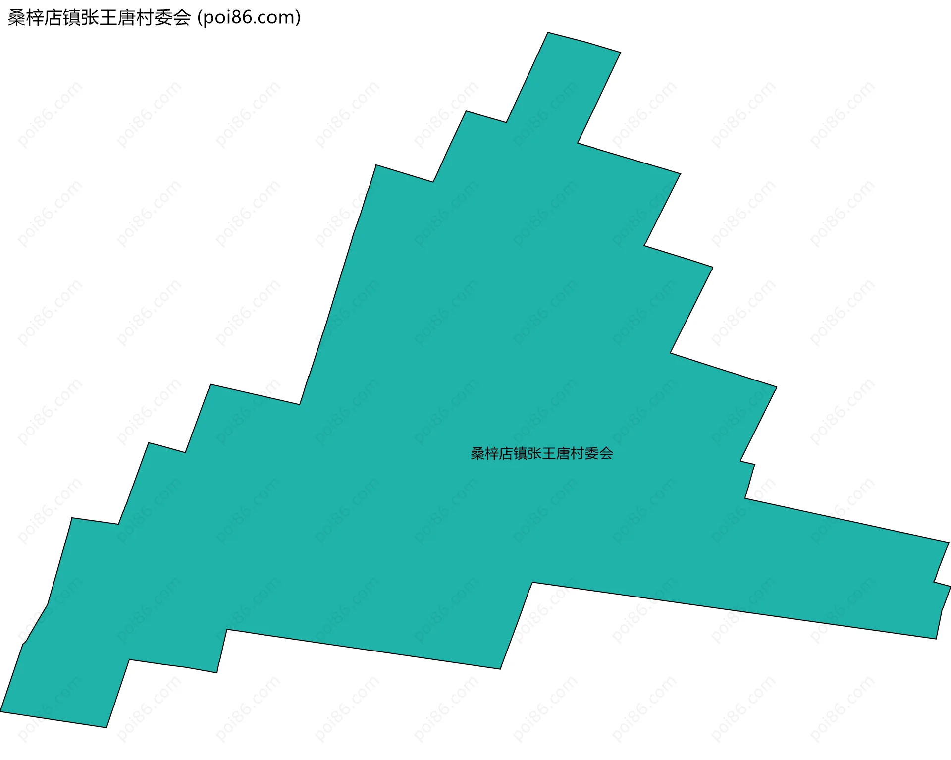 桑梓店镇张王唐村委会边界地图