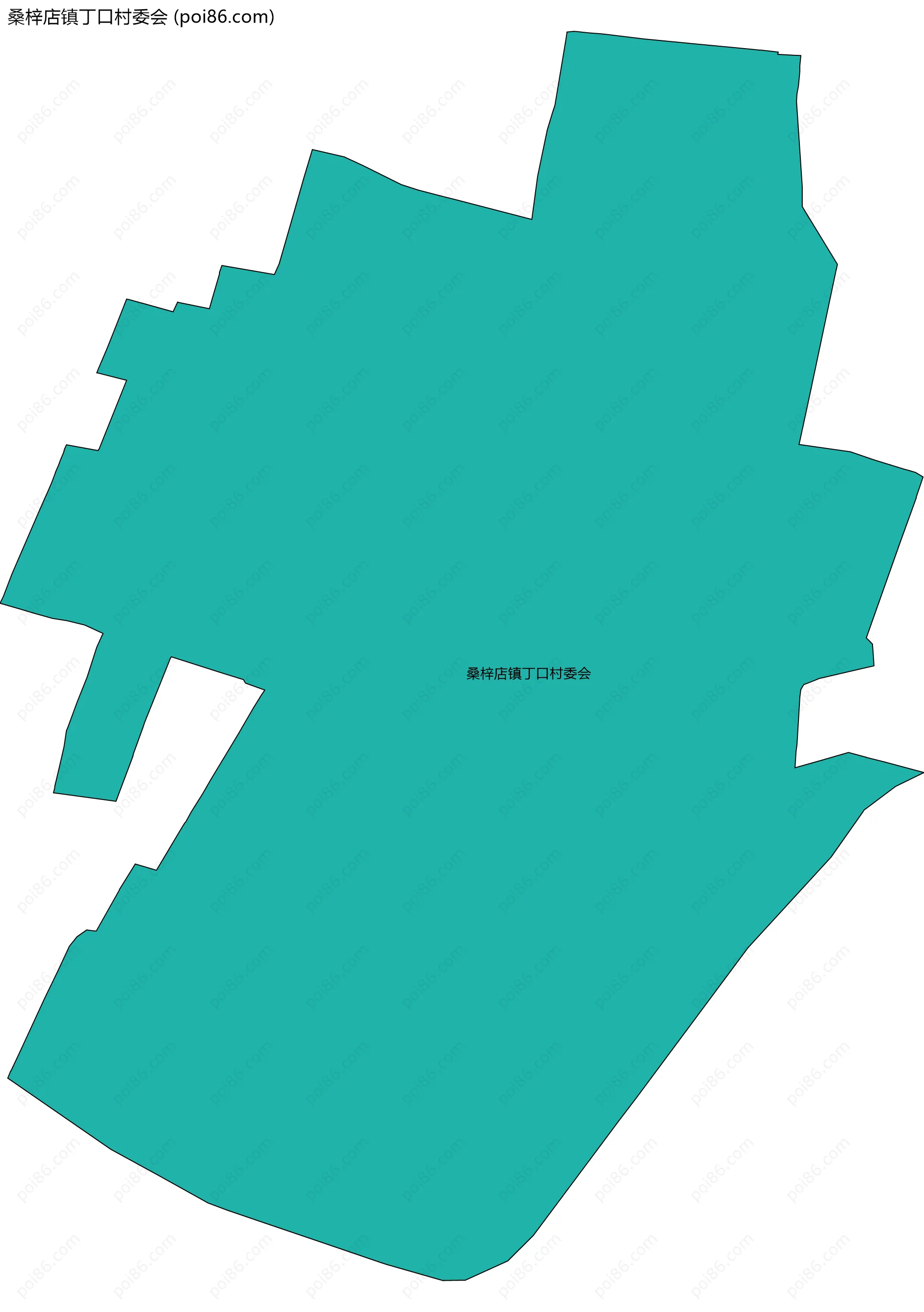 桑梓店镇丁口村委会边界地图