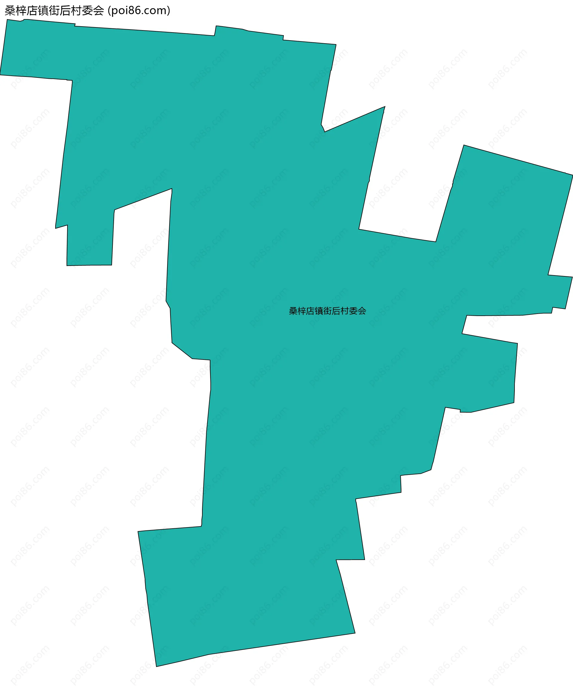 桑梓店镇街后村委会边界地图