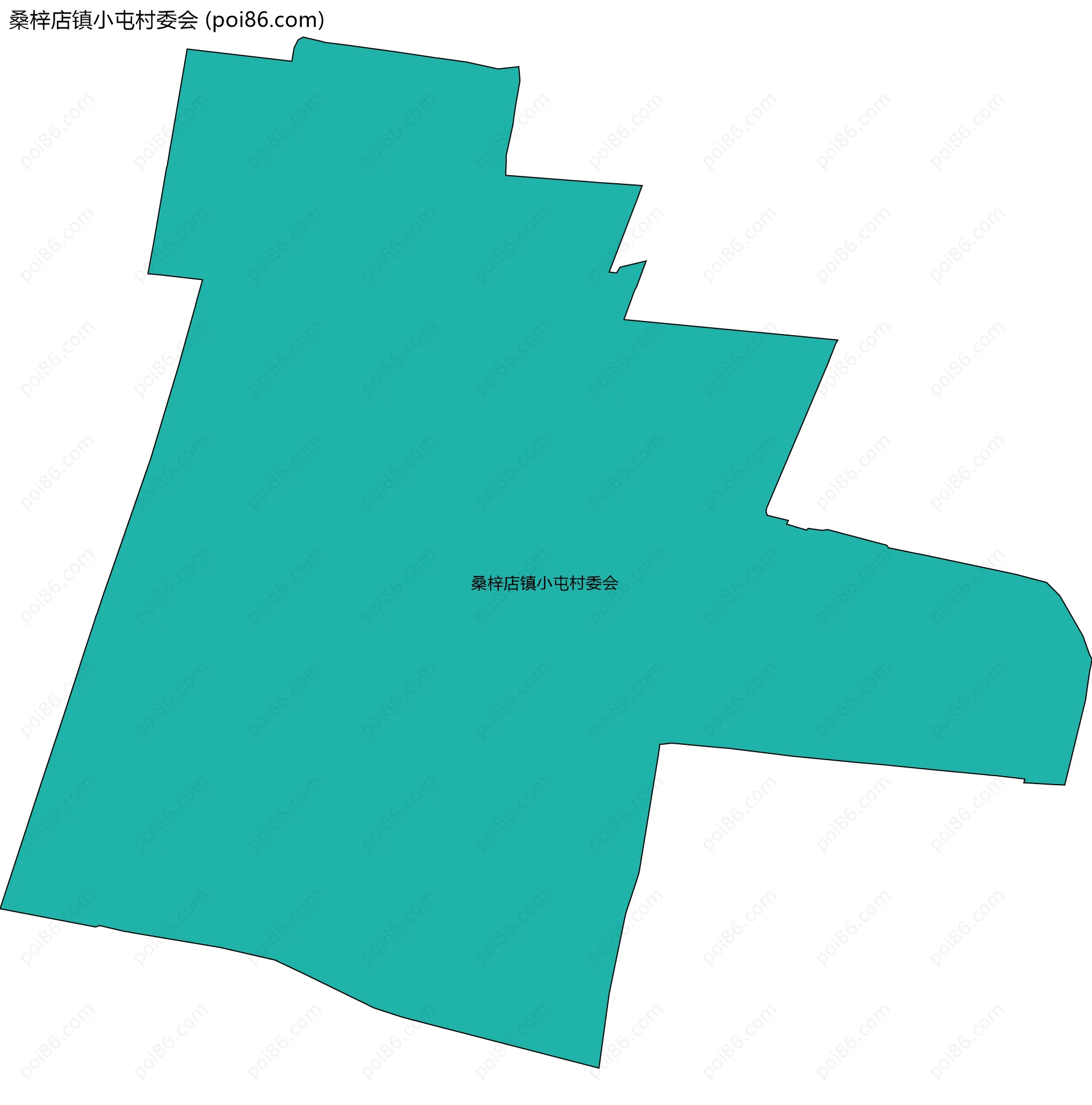 桑梓店镇小屯村委会边界地图