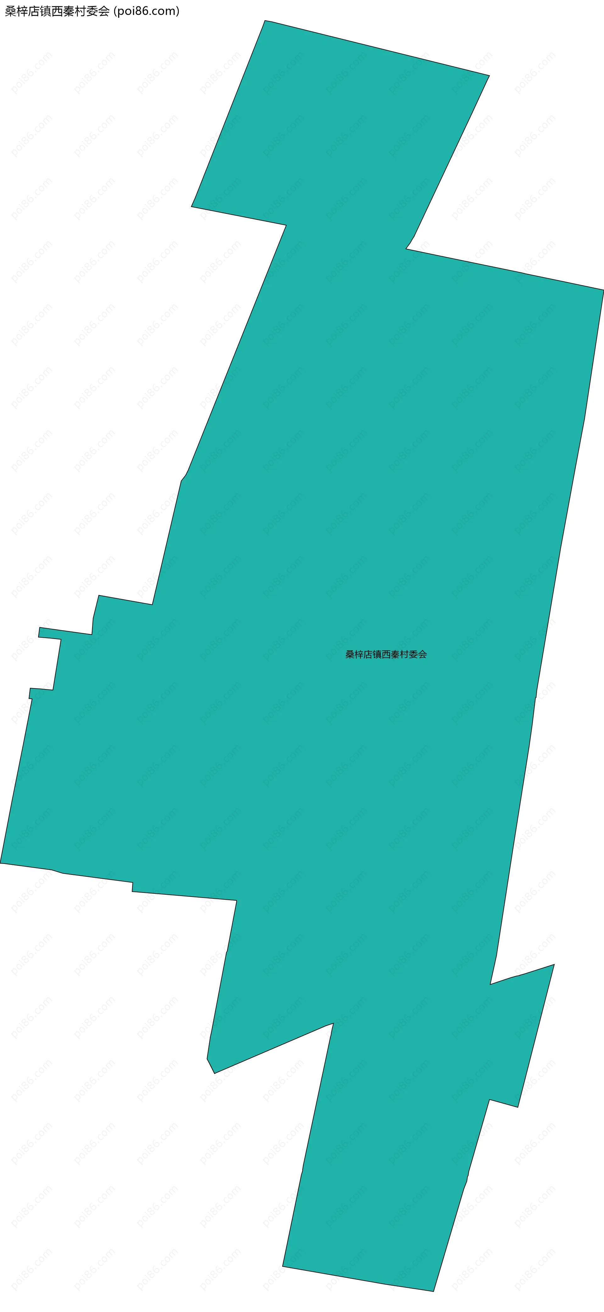 桑梓店镇西秦村委会边界地图