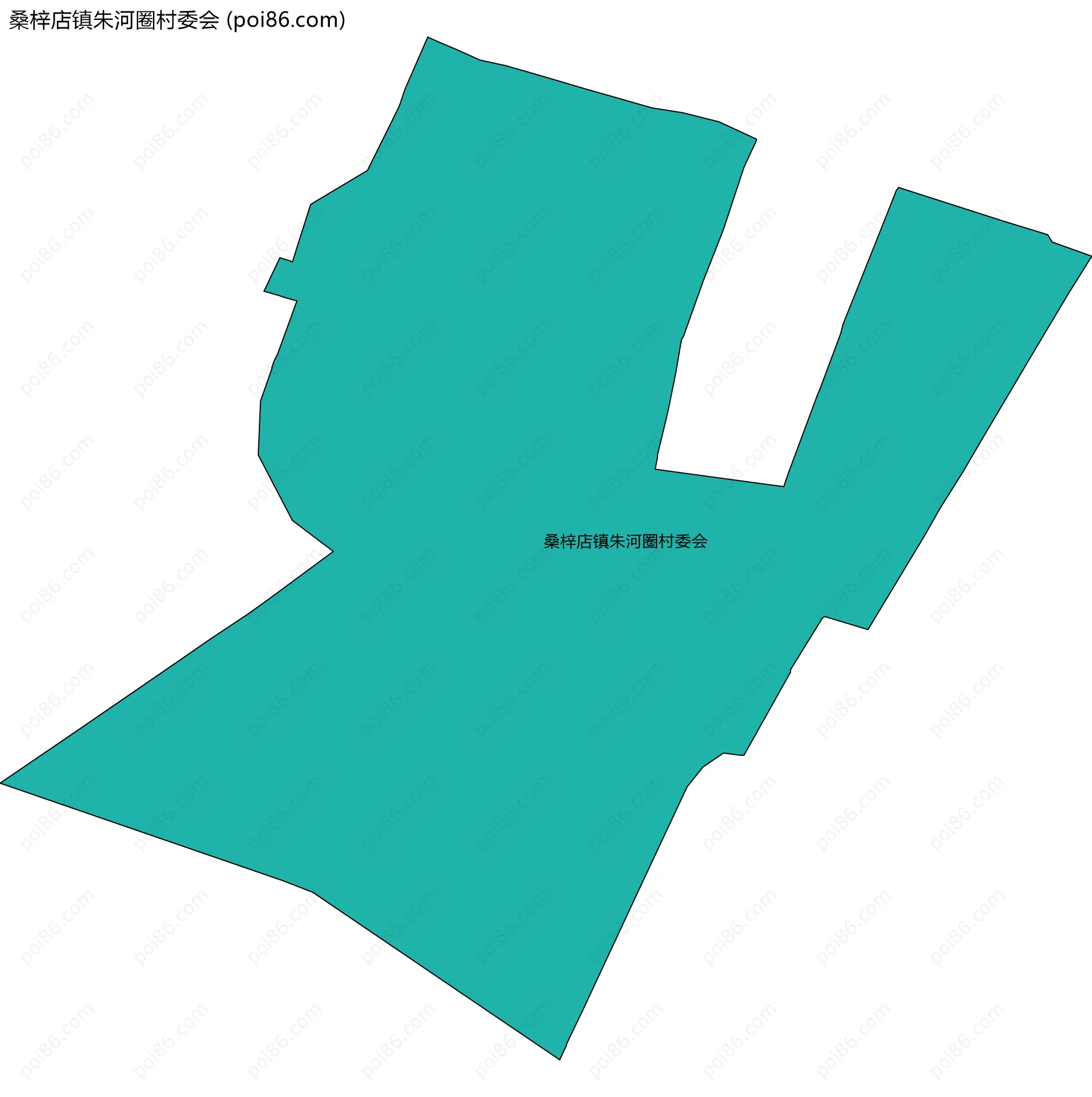 桑梓店镇朱河圈村委会边界地图