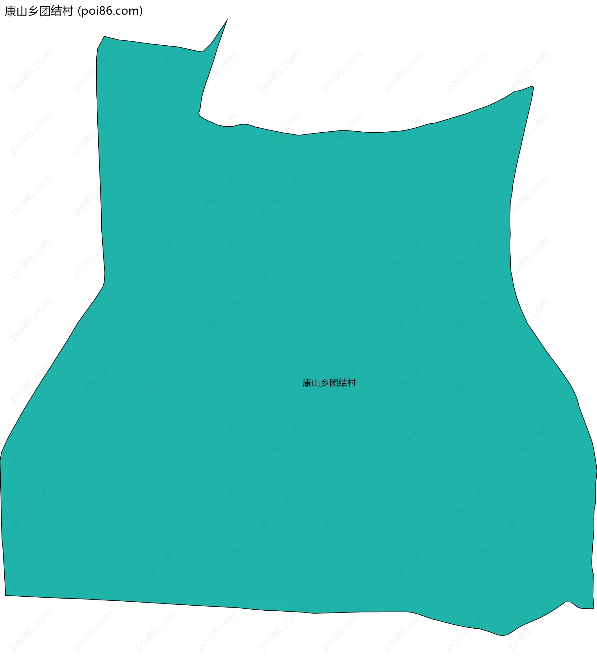 康山乡团结村边界地图