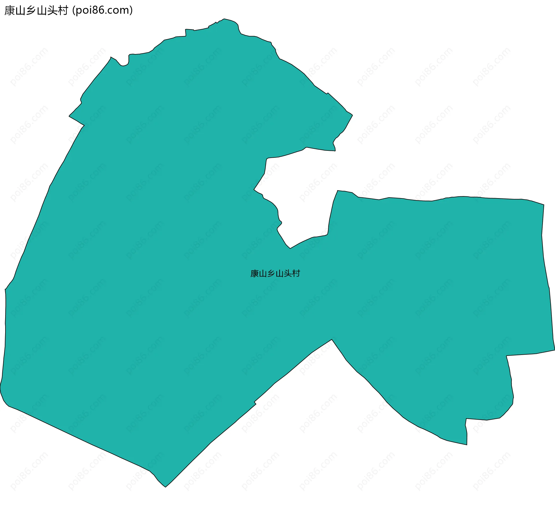 康山乡山头村边界地图