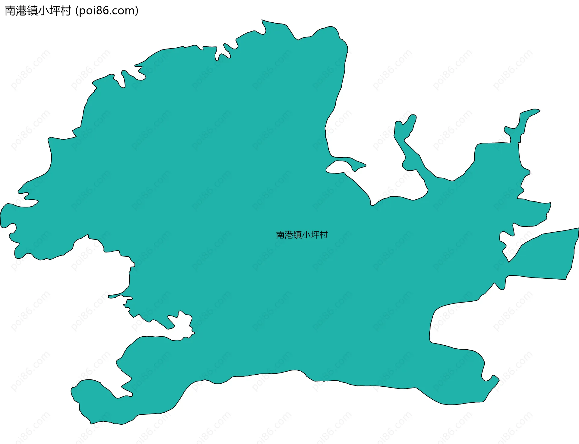 南港镇小坪村边界地图