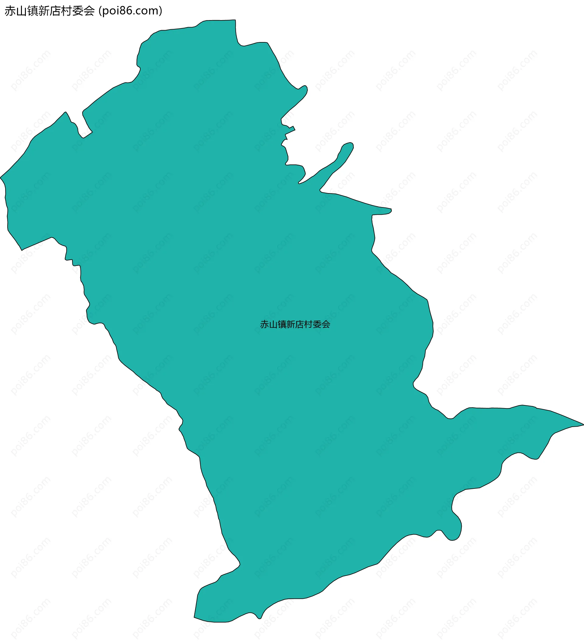 赤山镇新店村委会边界地图