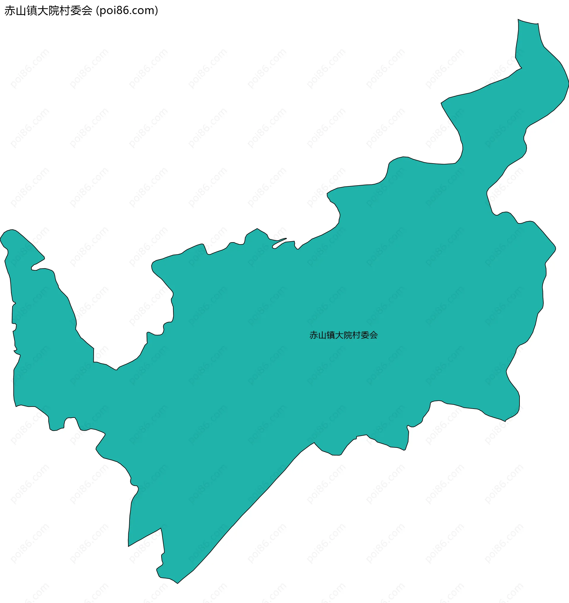 赤山镇大院村委会边界地图