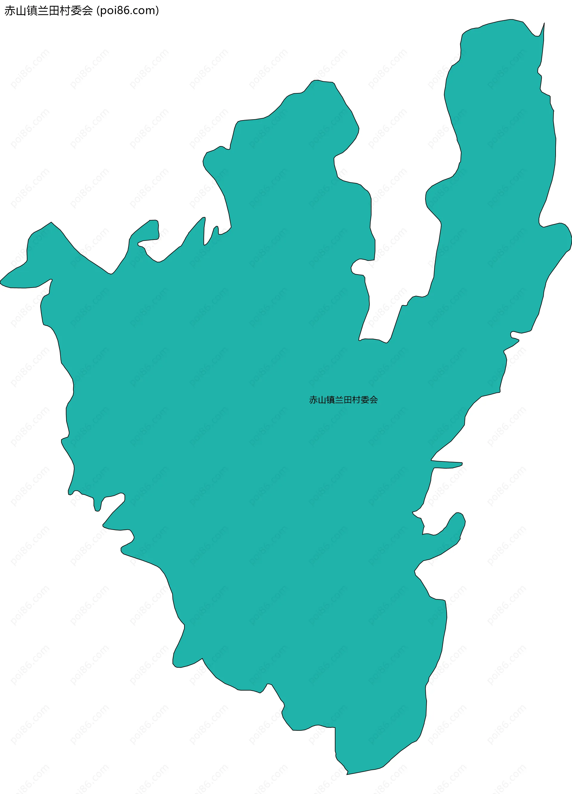 赤山镇兰田村委会边界地图