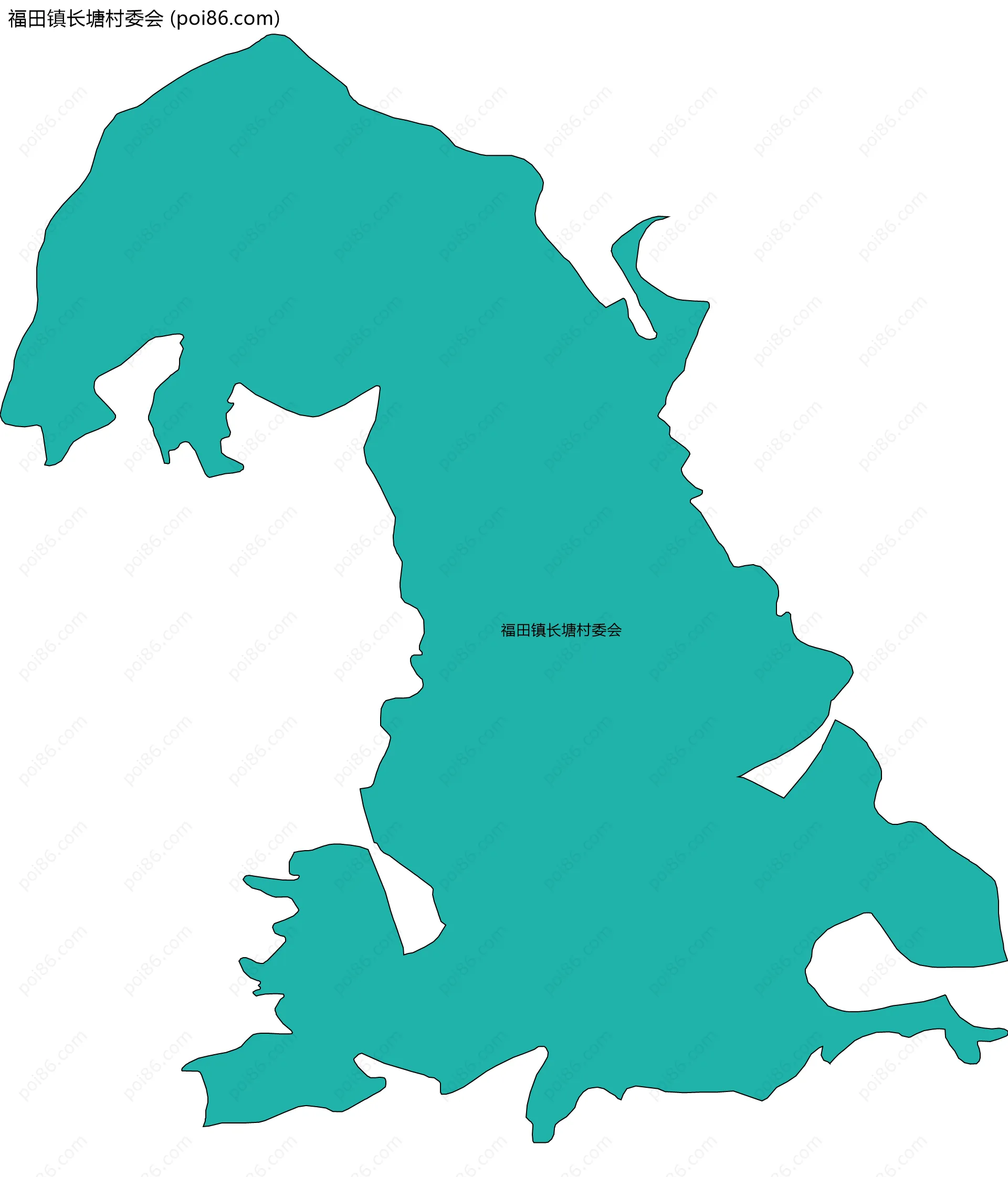 福田镇长塘村委会边界地图