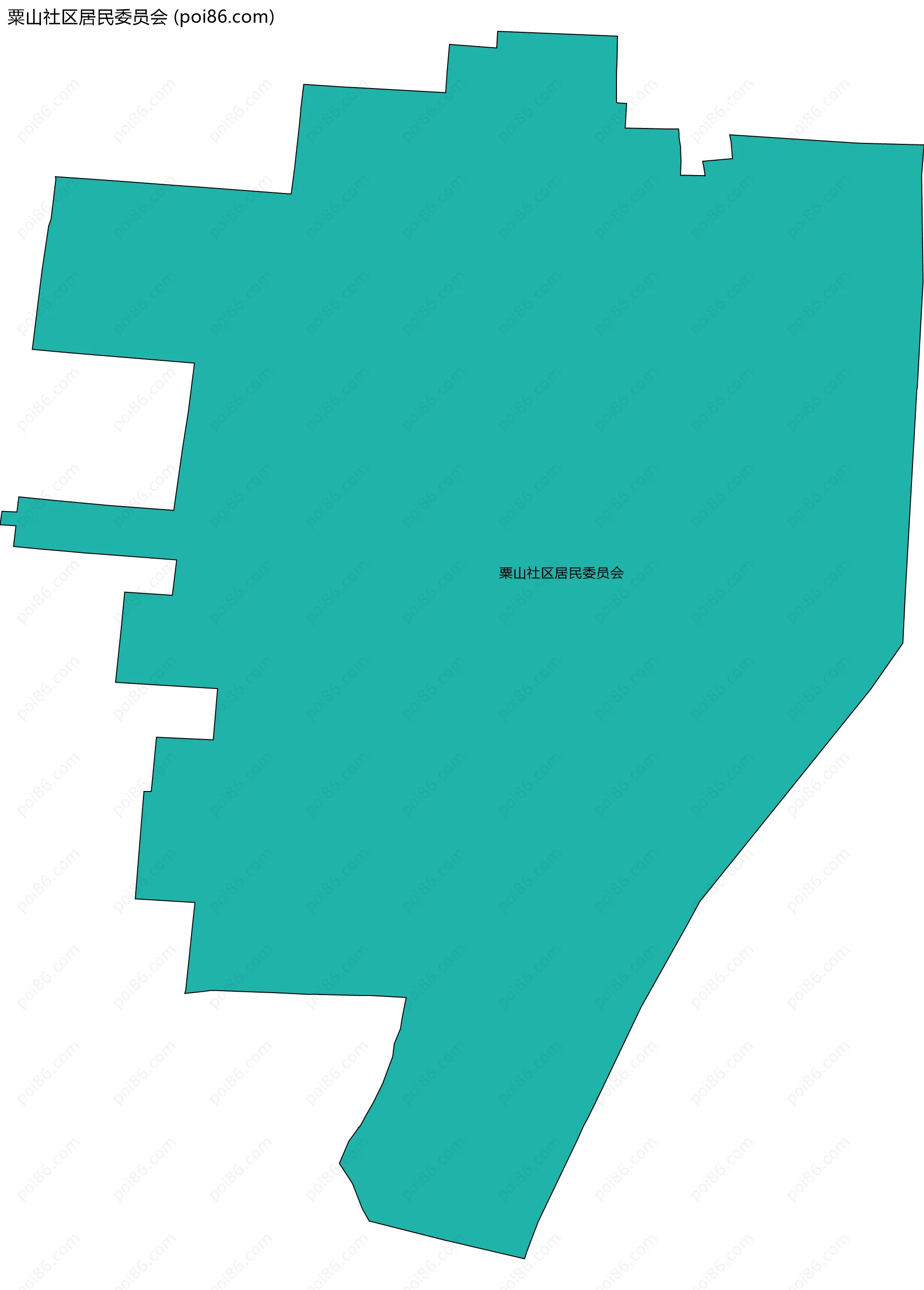 粟山社区居民委员会边界地图