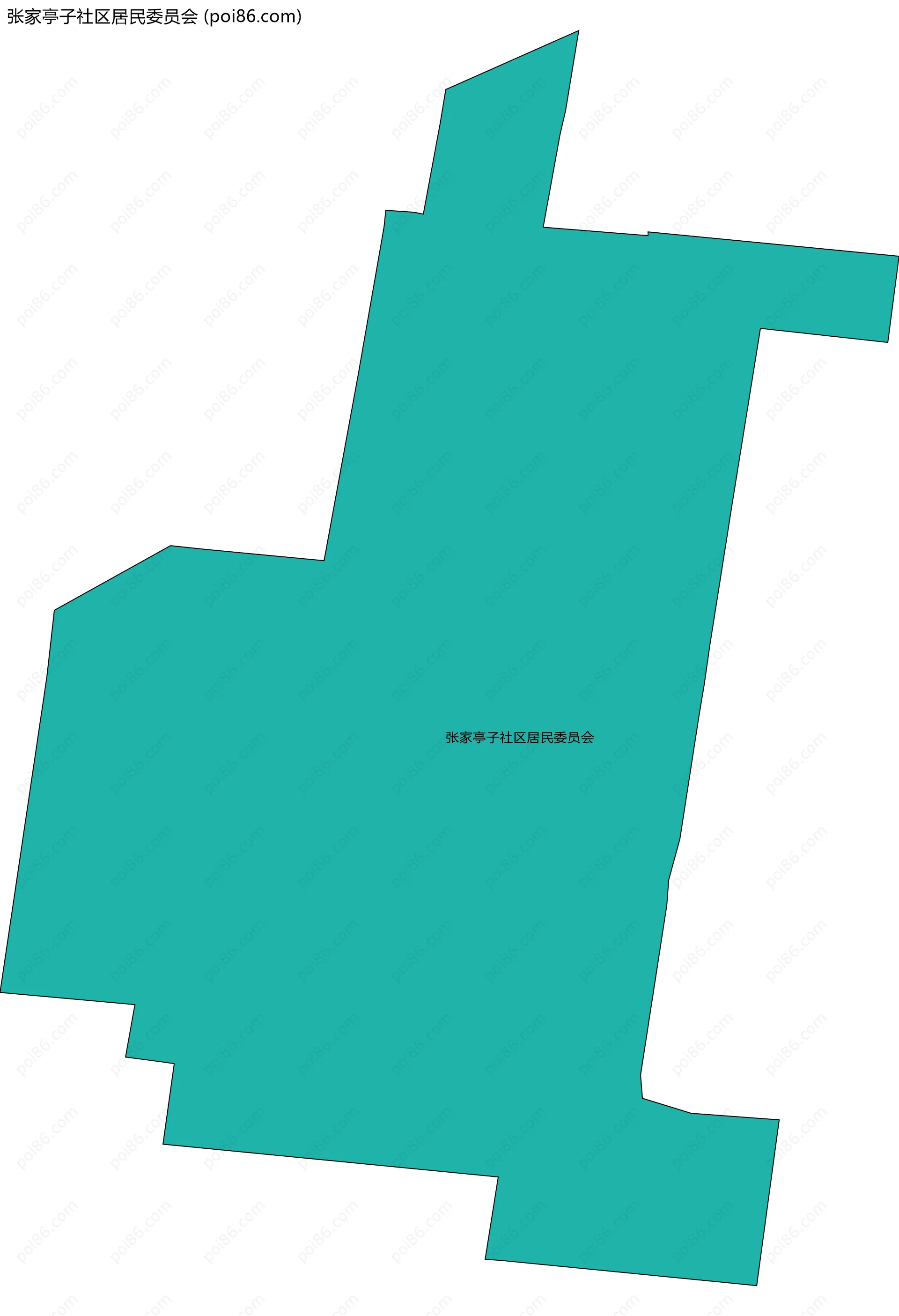 张家亭子社区居民委员会边界地图