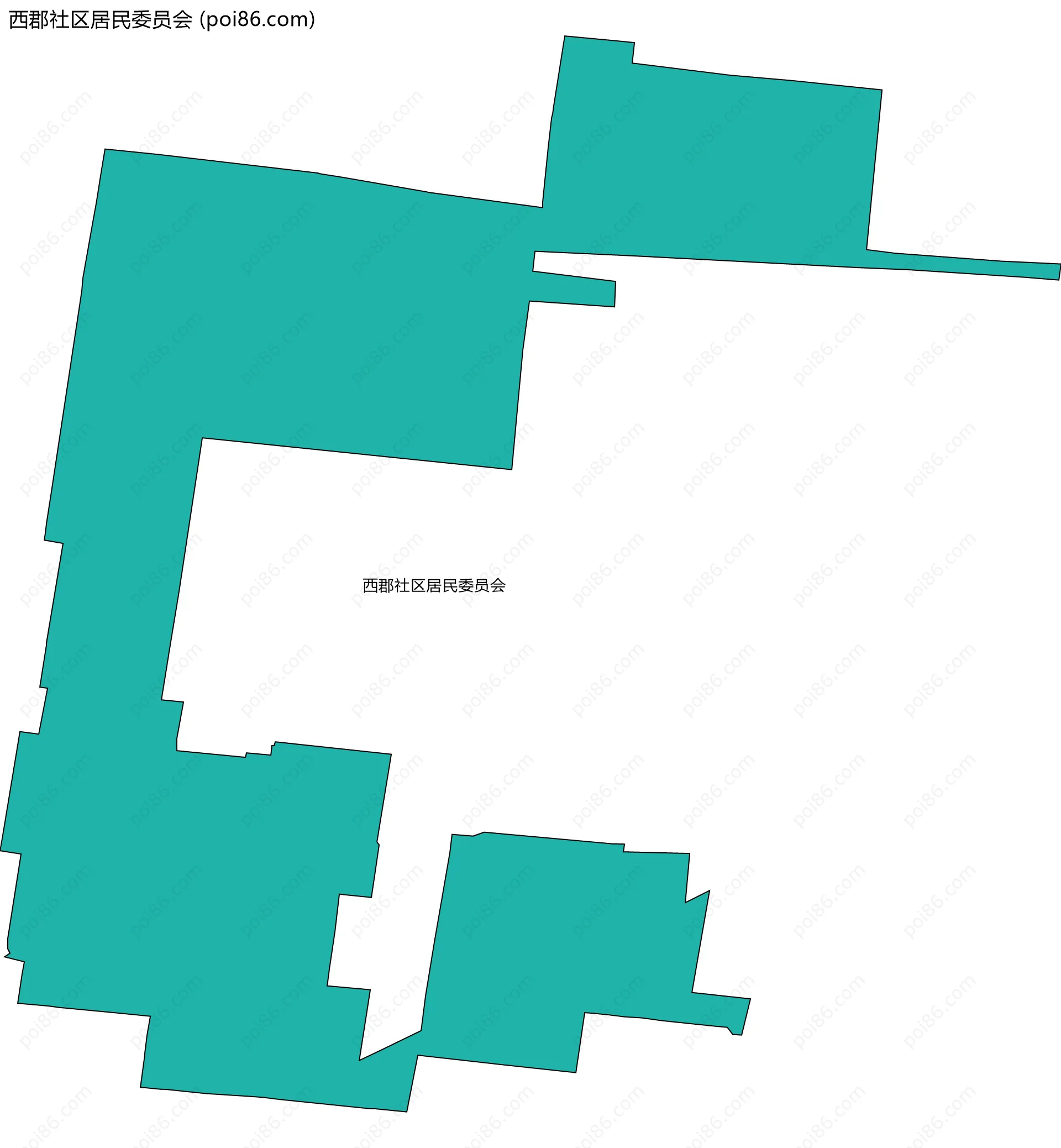 西郡社区居民委员会边界地图