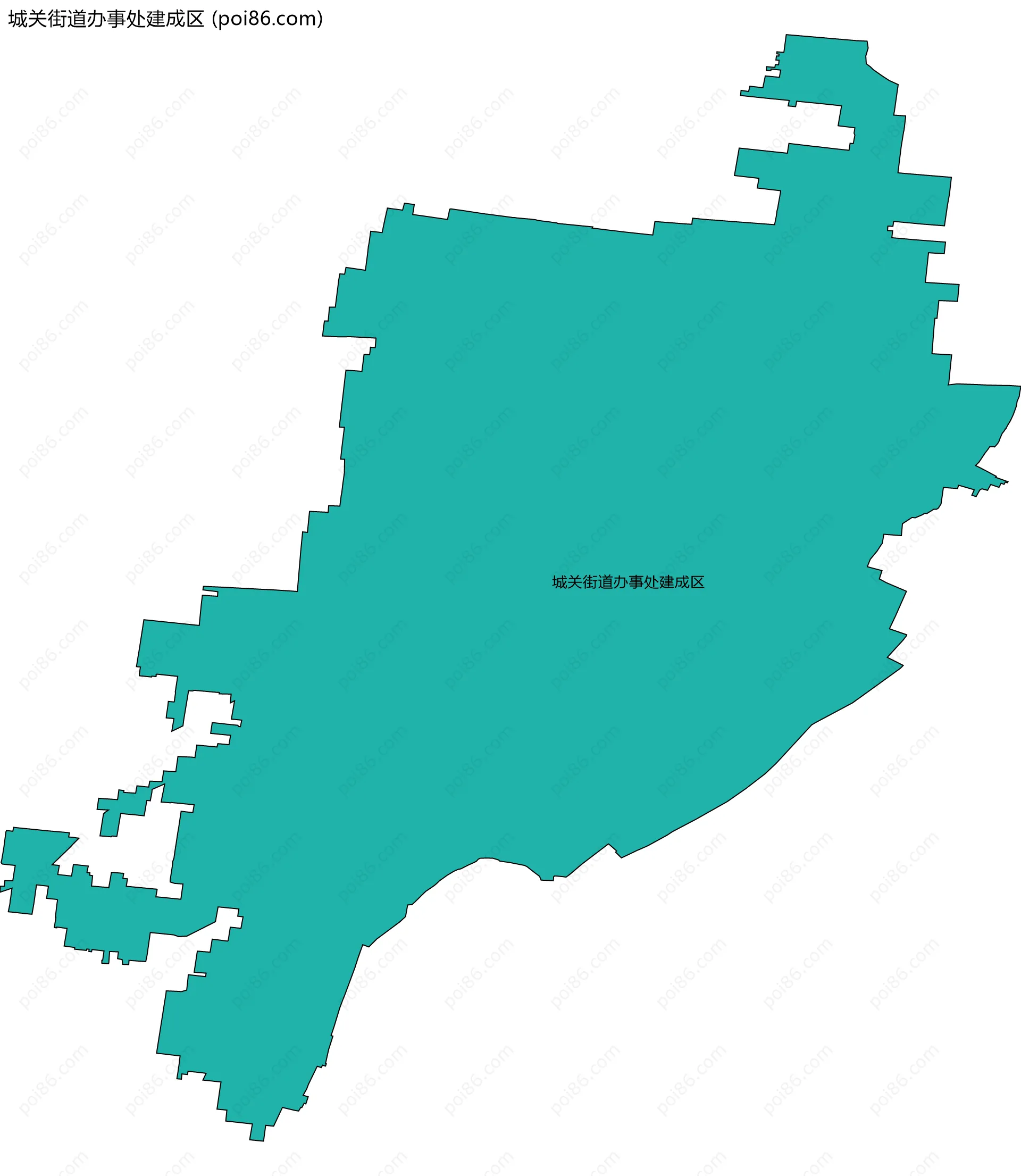 城关街道办事处建成区边界地图
