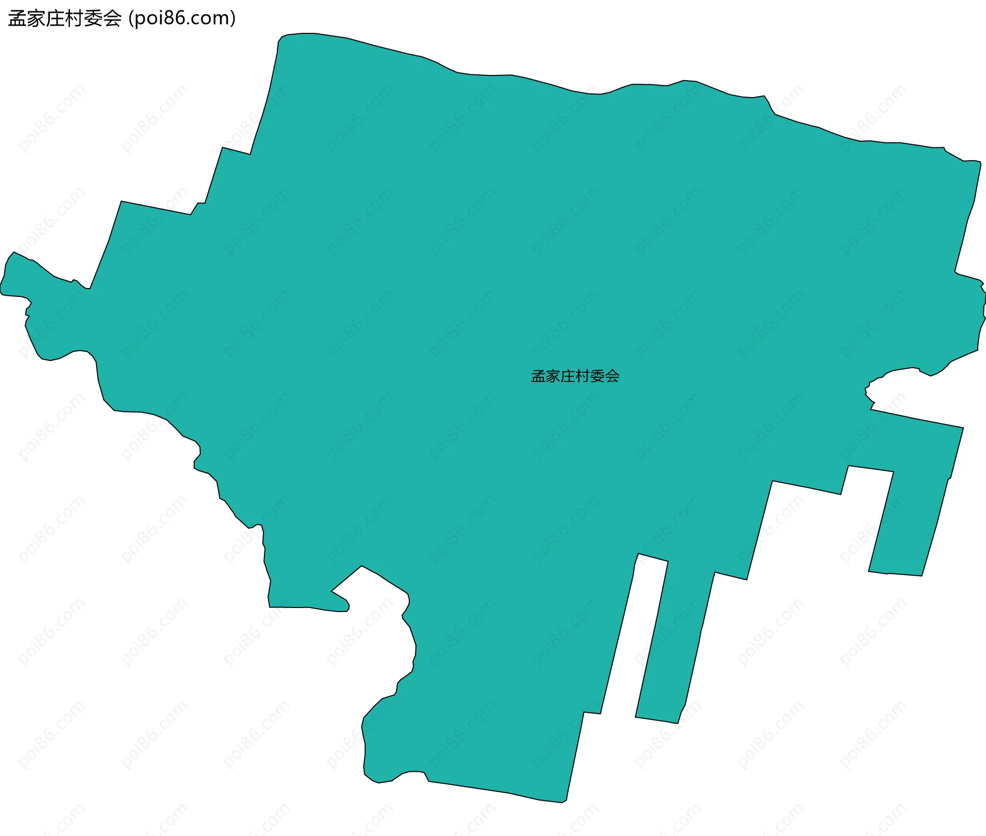 孟家庄村委会边界地图