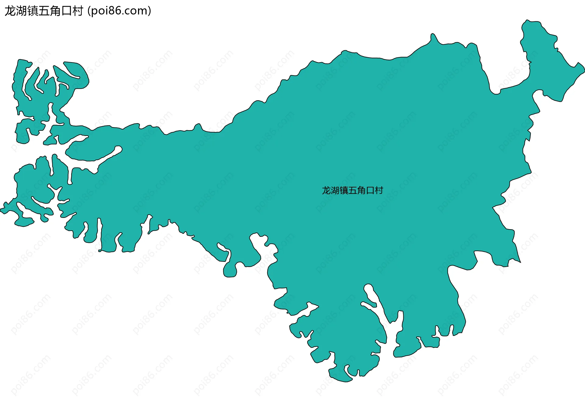 龙湖镇五角口村边界地图