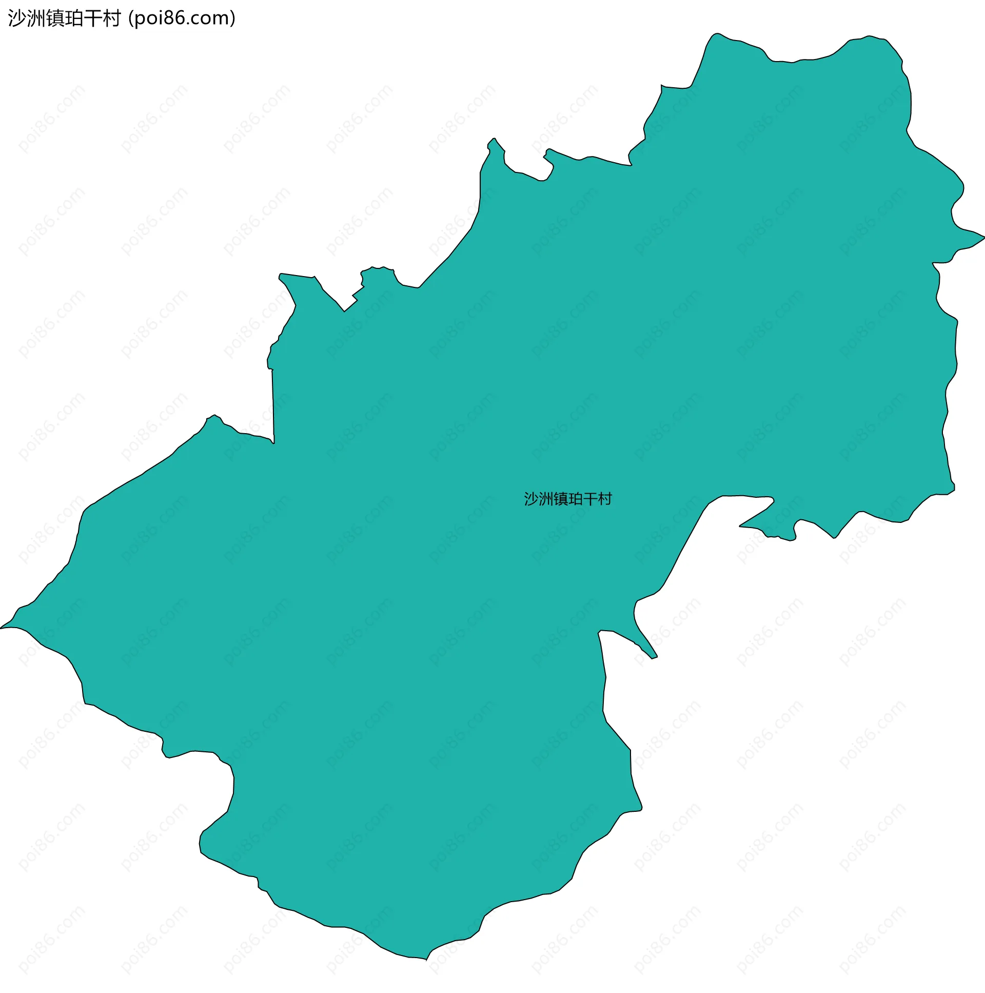 沙洲镇珀干村边界地图