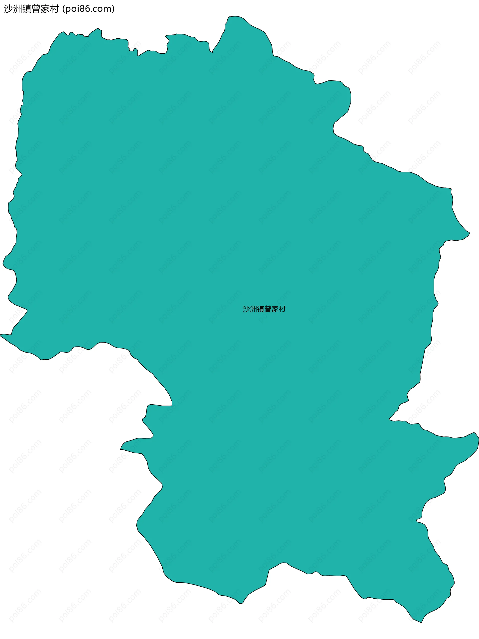 沙洲镇曾家村边界地图