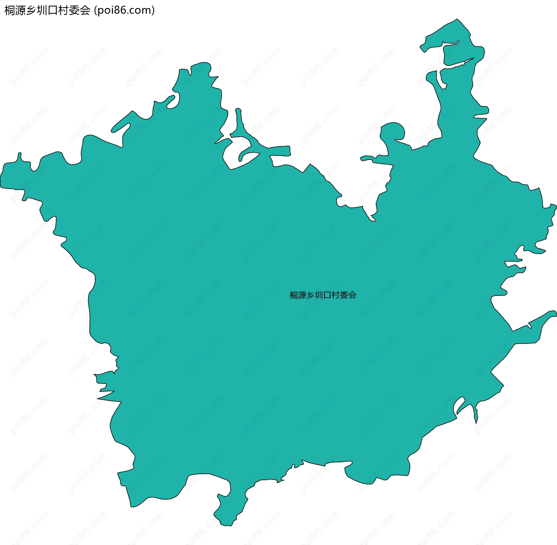 桐源乡圳口村委会边界地图