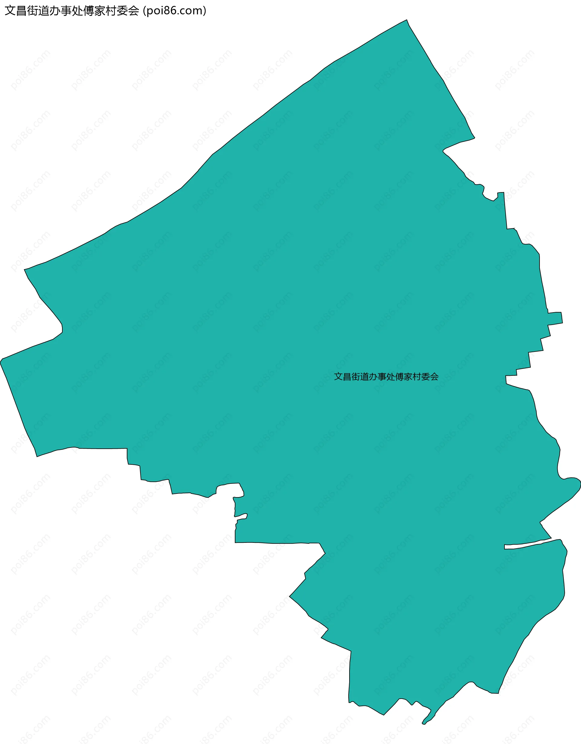文昌街道办事处傅家村委会边界地图