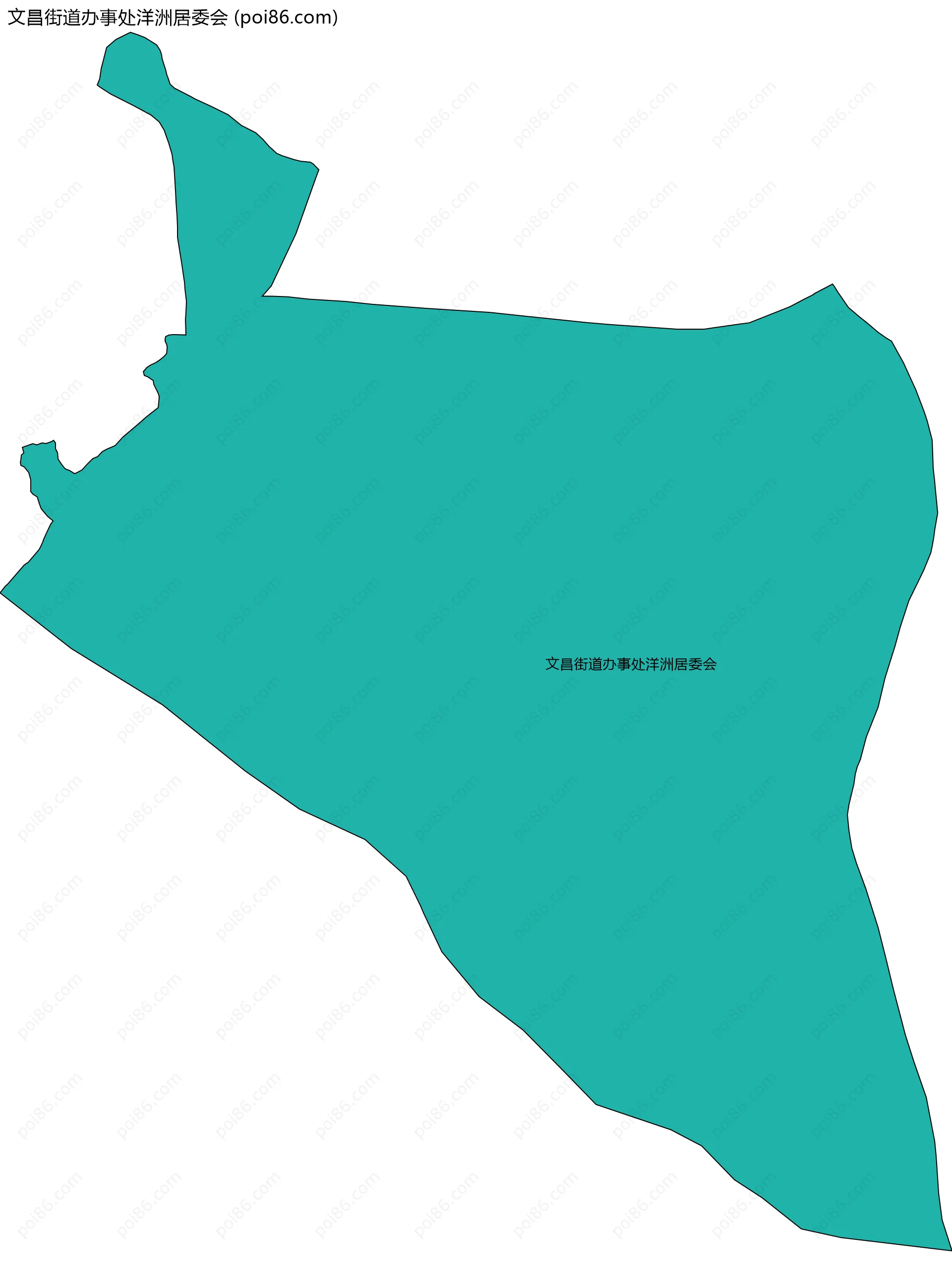 文昌街道办事处洋洲居委会边界地图