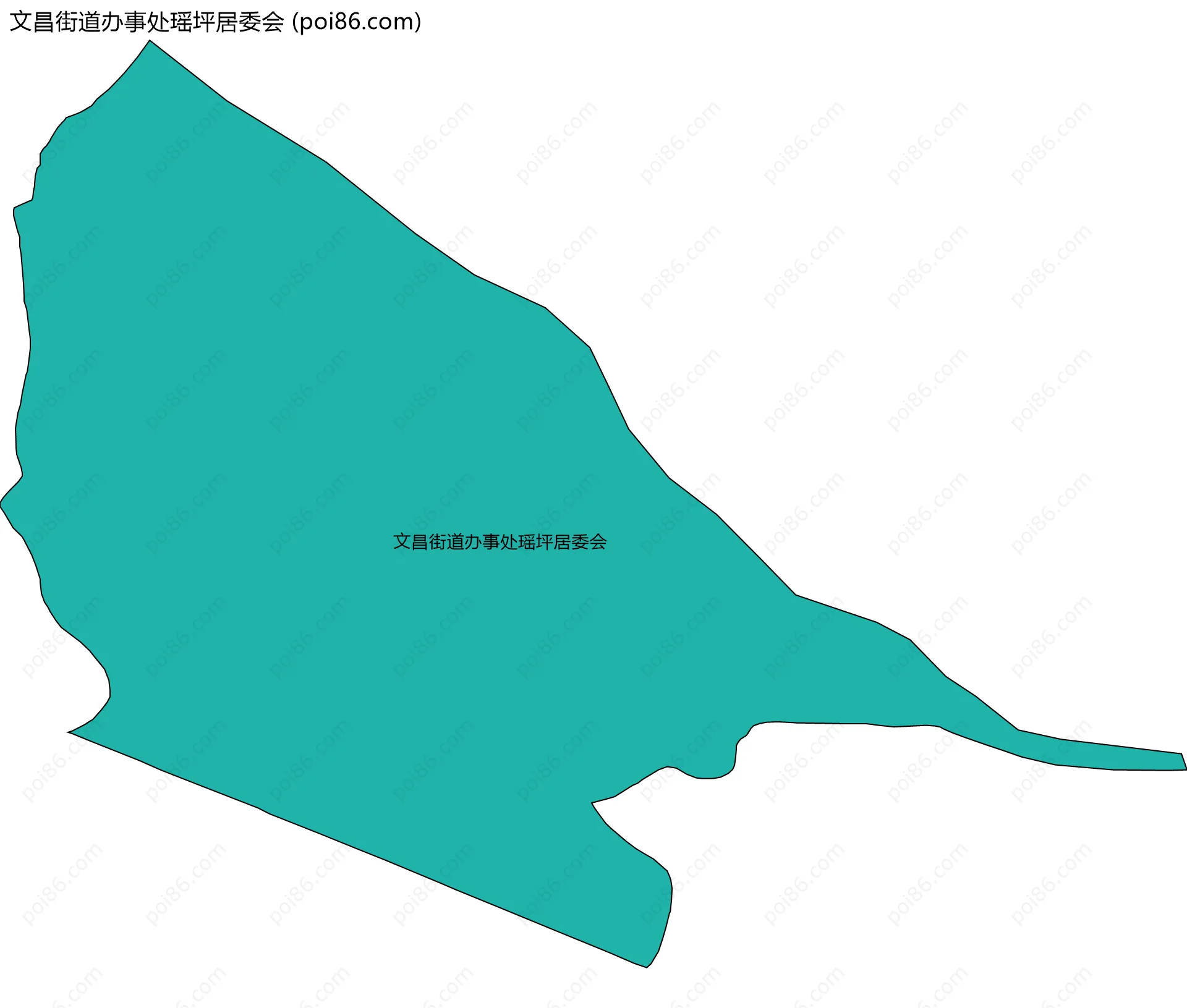 文昌街道办事处瑶坪居委会边界地图
