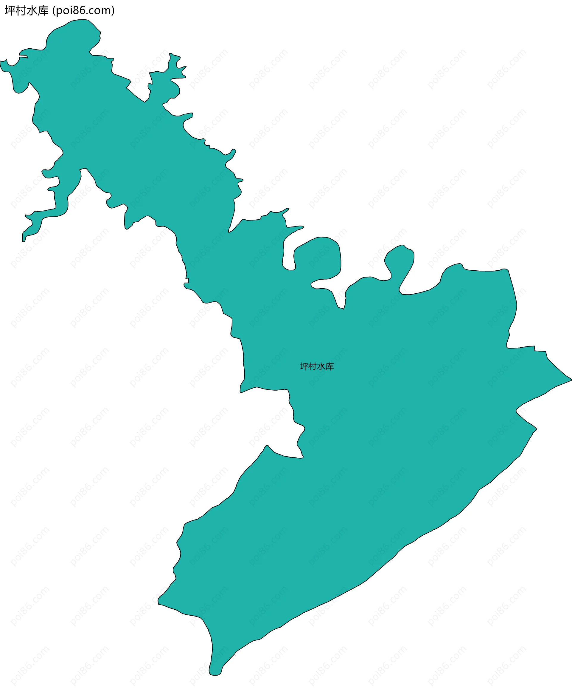 坪村水库边界地图