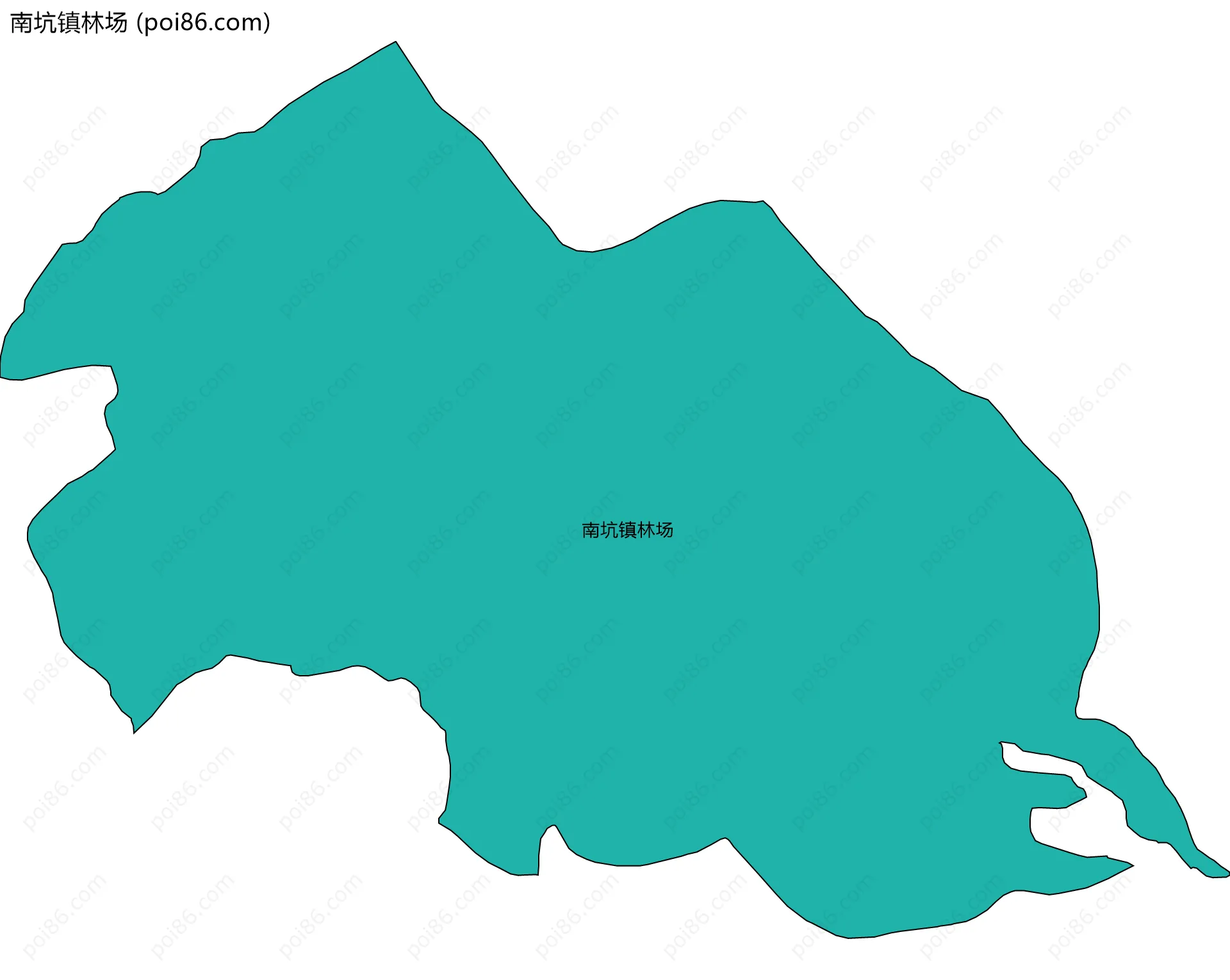 南坑镇林场边界地图(五级行政区划)