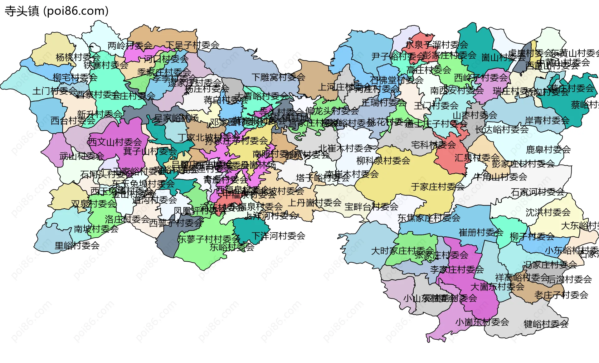 寺头镇边界地图(五级行政区划)