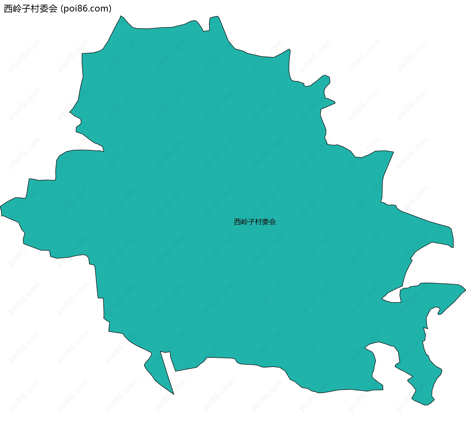 西岭子村委会边界地图