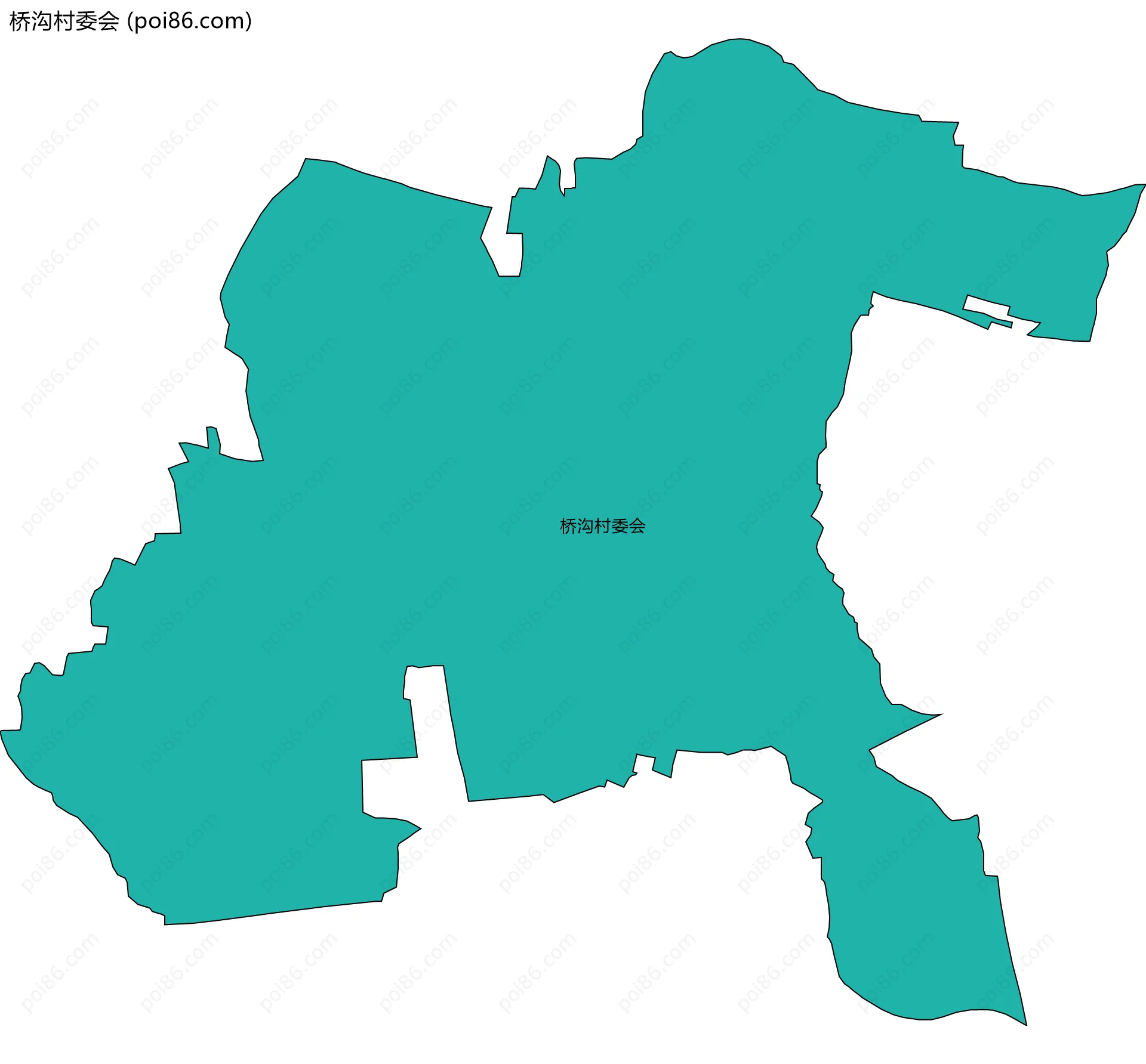 桥沟村委会边界地图