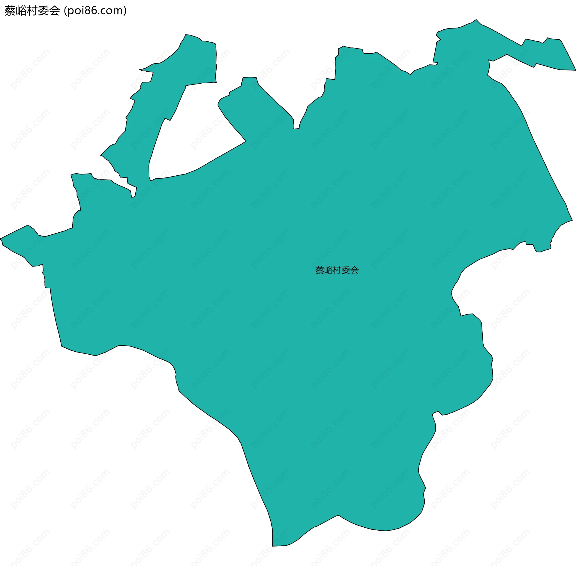 蔡峪村委会边界地图