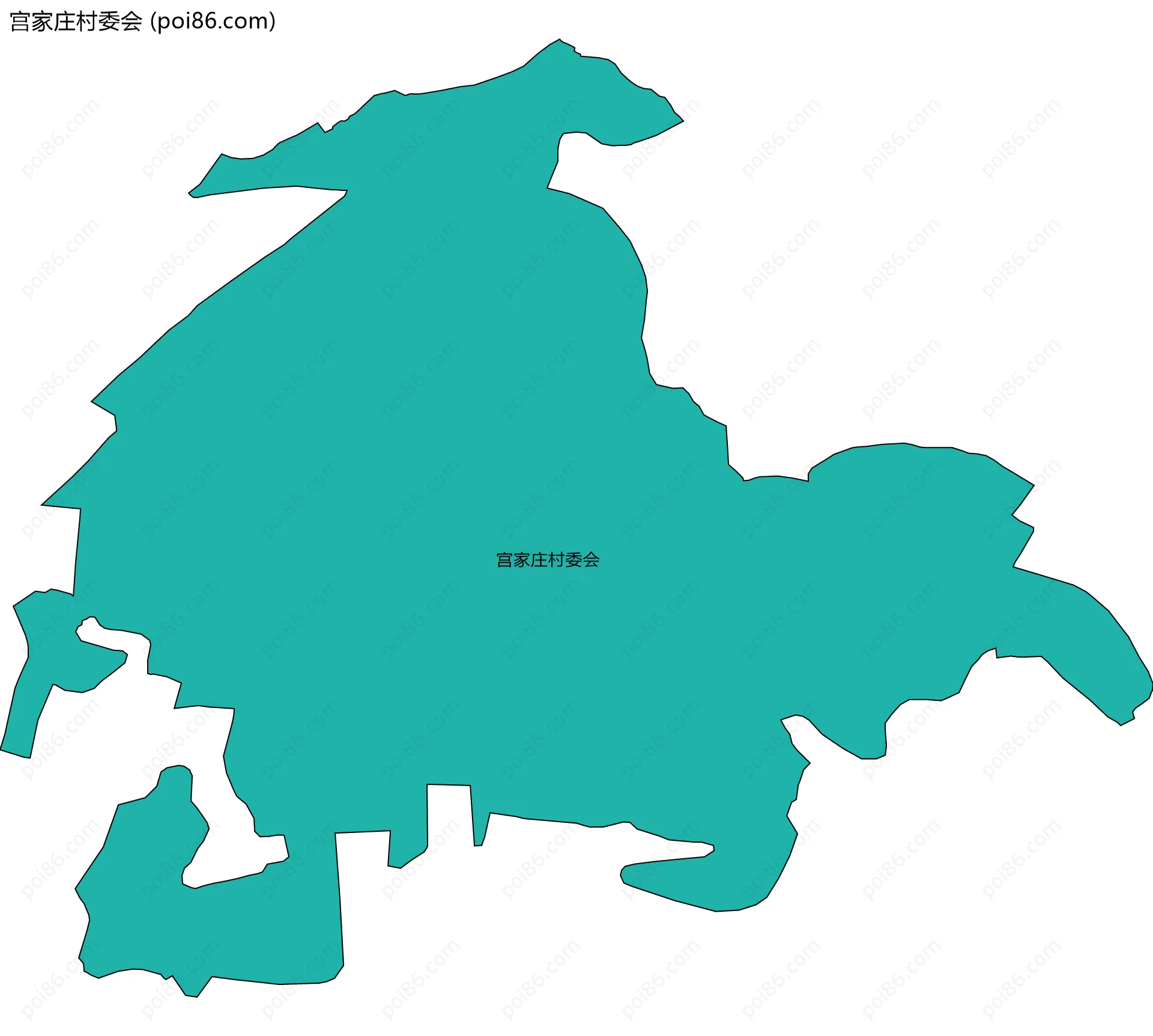 宫家庄村委会边界地图