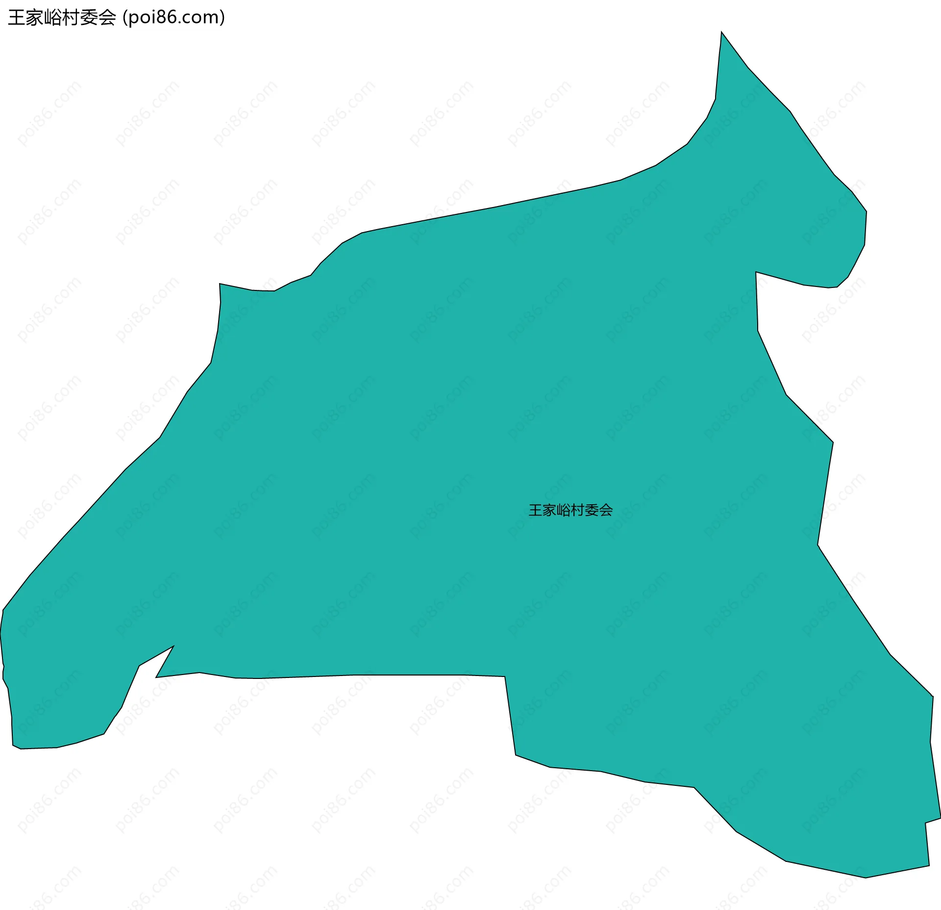 王家峪村委会边界地图