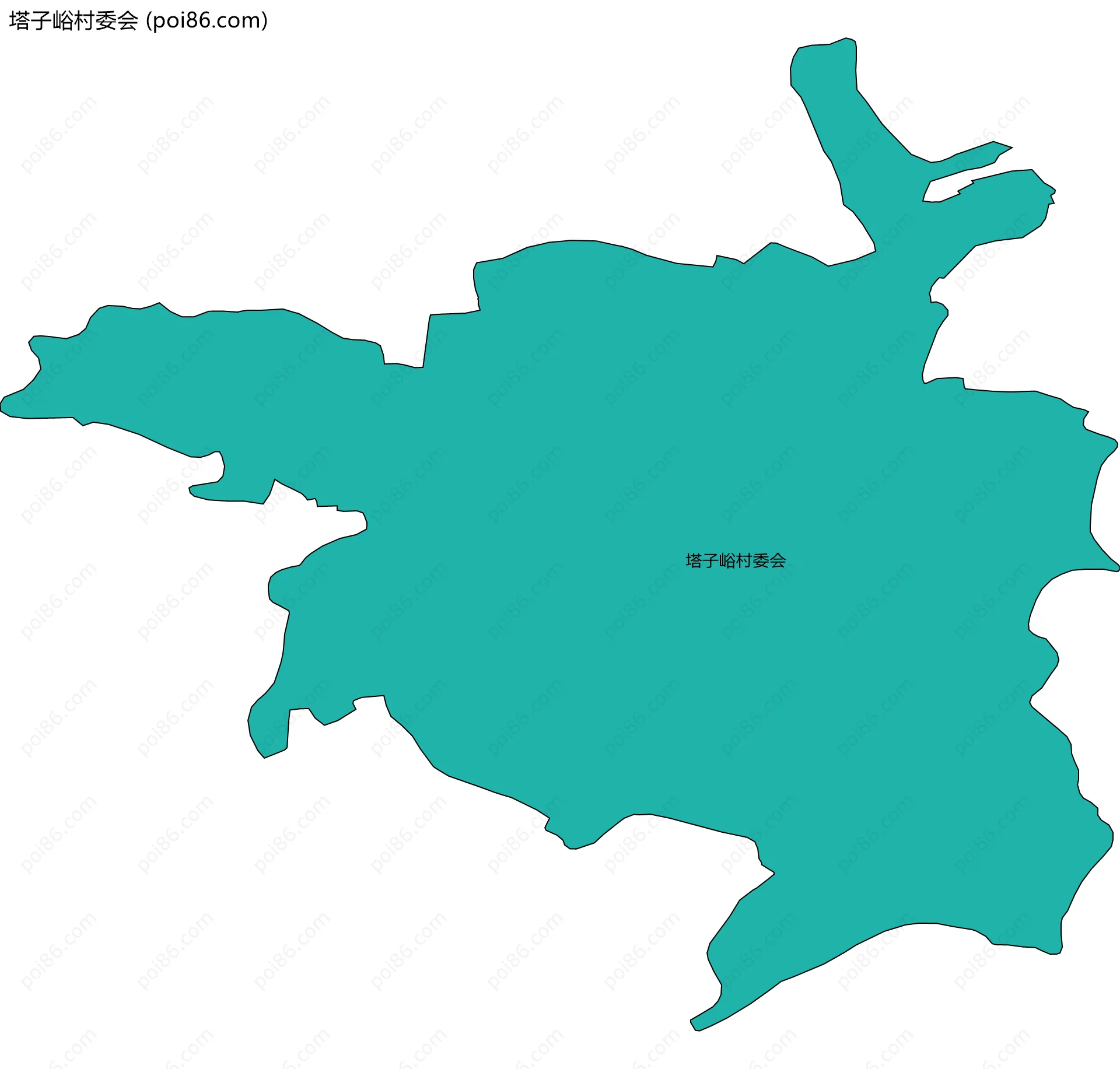 塔子峪村委会边界地图