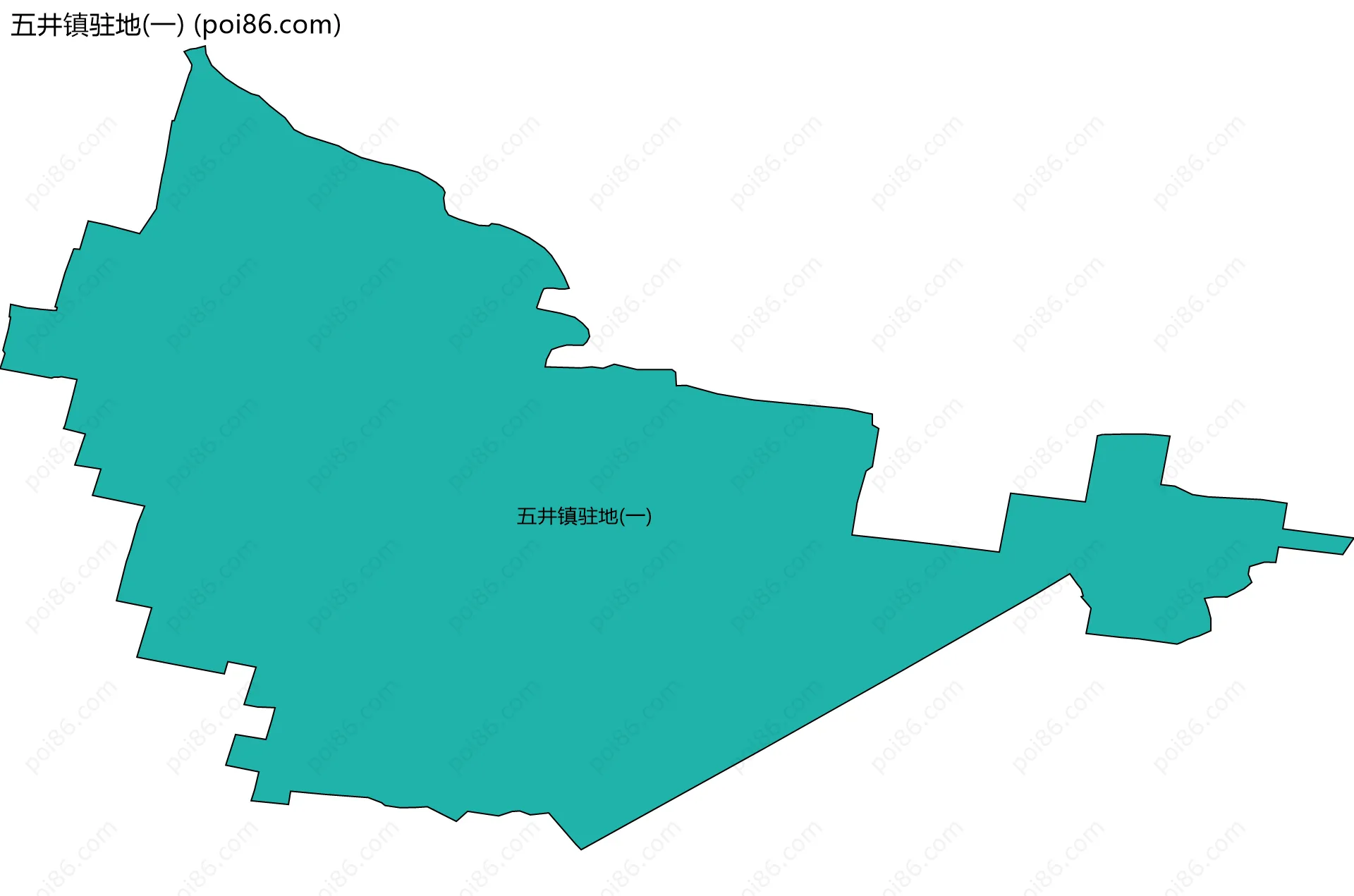 五井镇驻地(一)边界地图