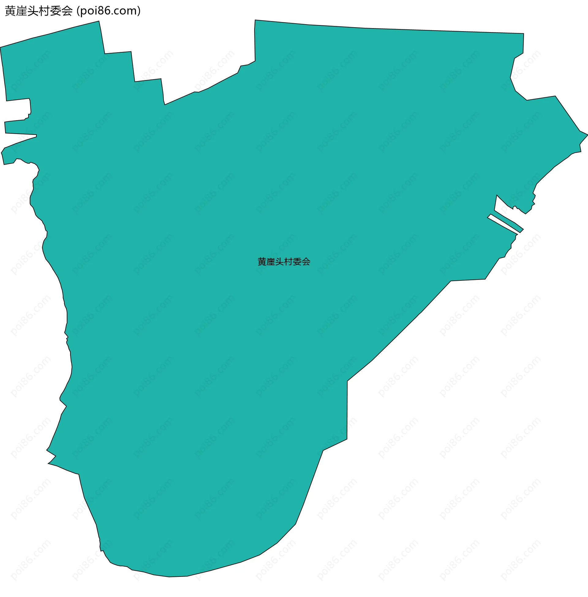 黄崖头村委会边界地图